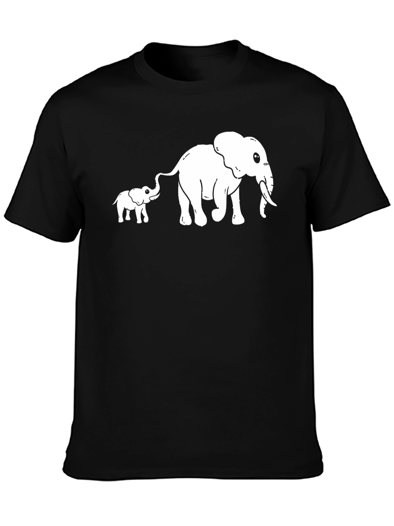 Black Elephant Family Black T-Shirt view 3