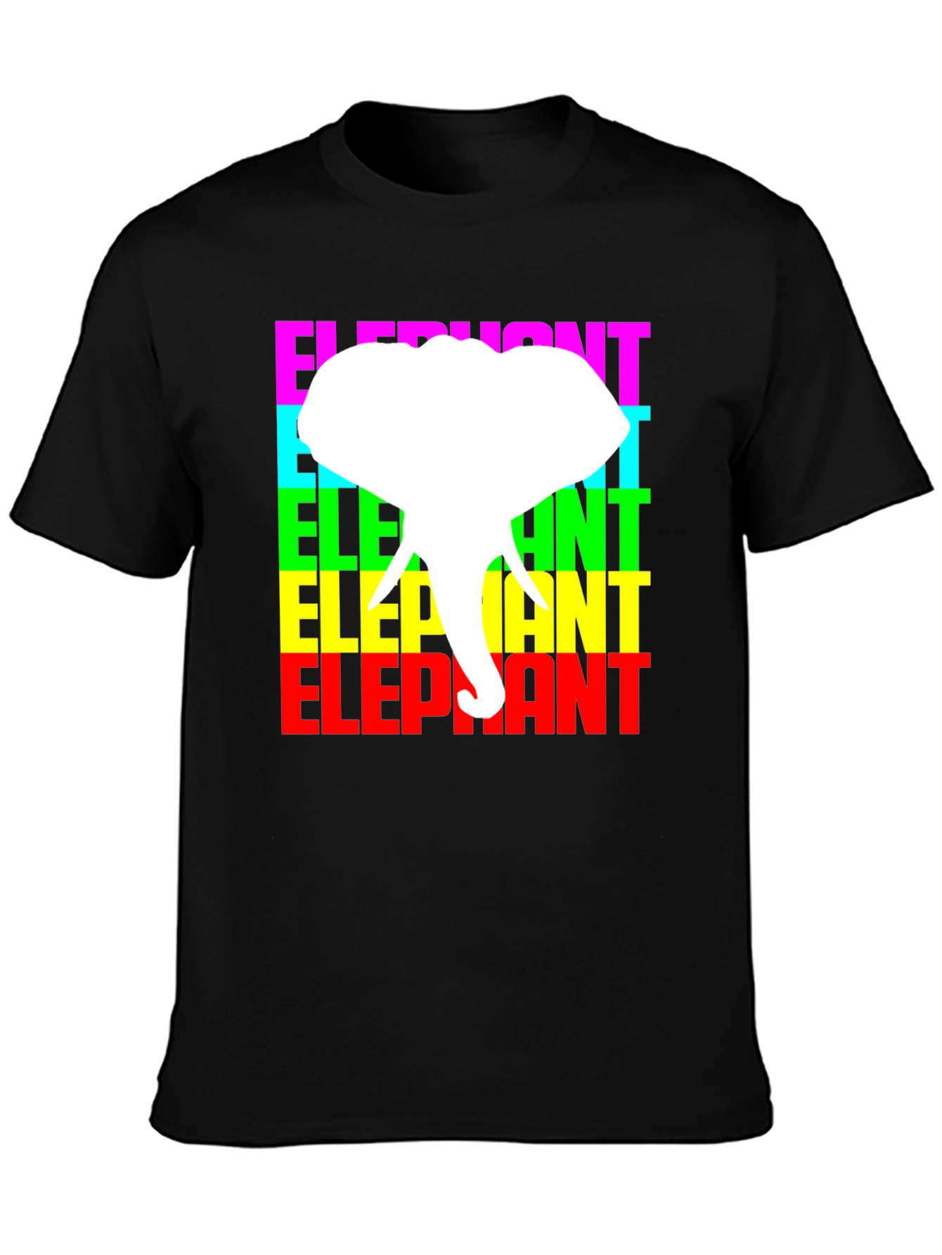 Black Elephant Graphic Tee - Colorful Design view 3