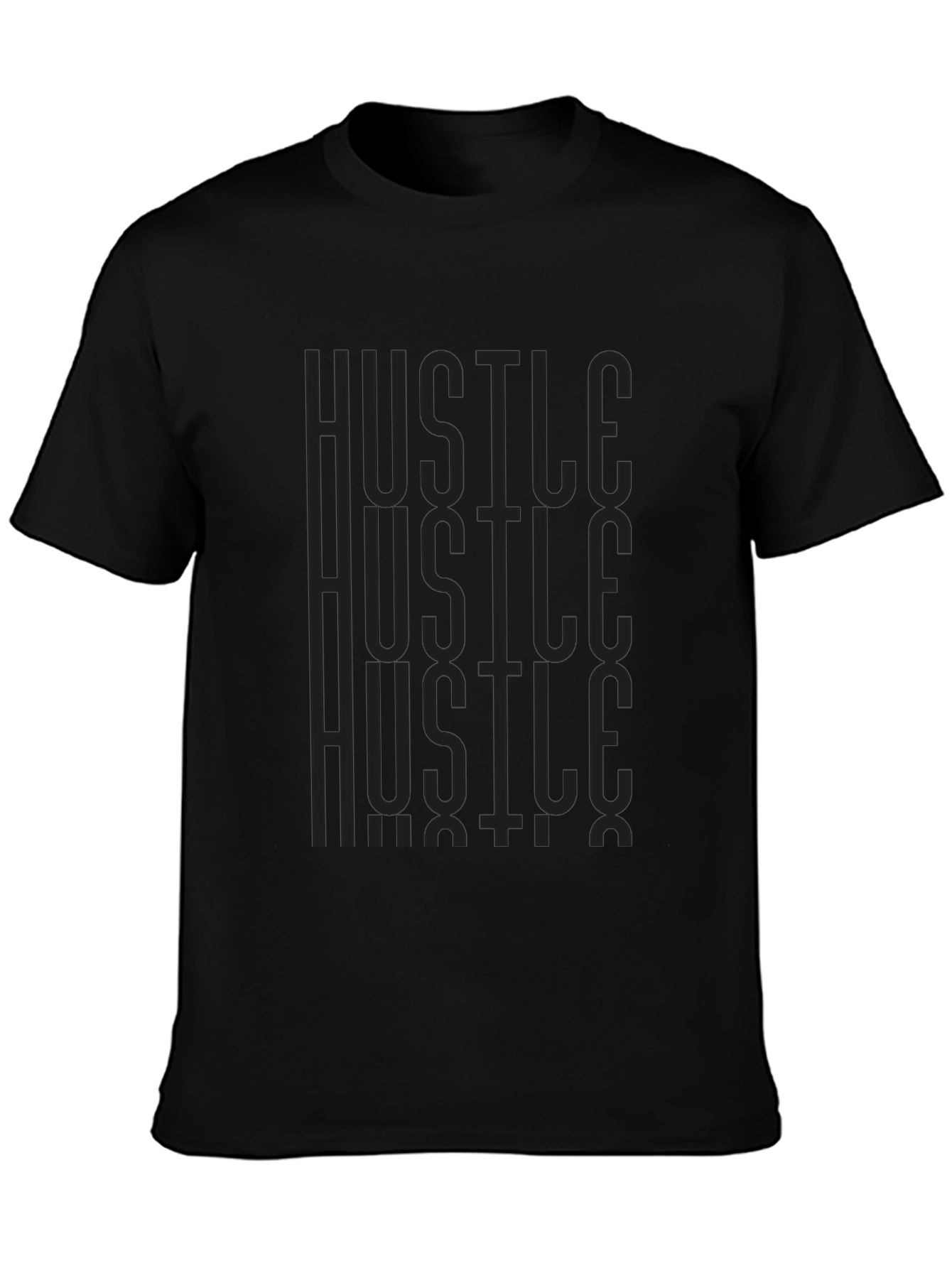 Black Hustle Graphic Print Tee - Men's Black T-Shirt view 3