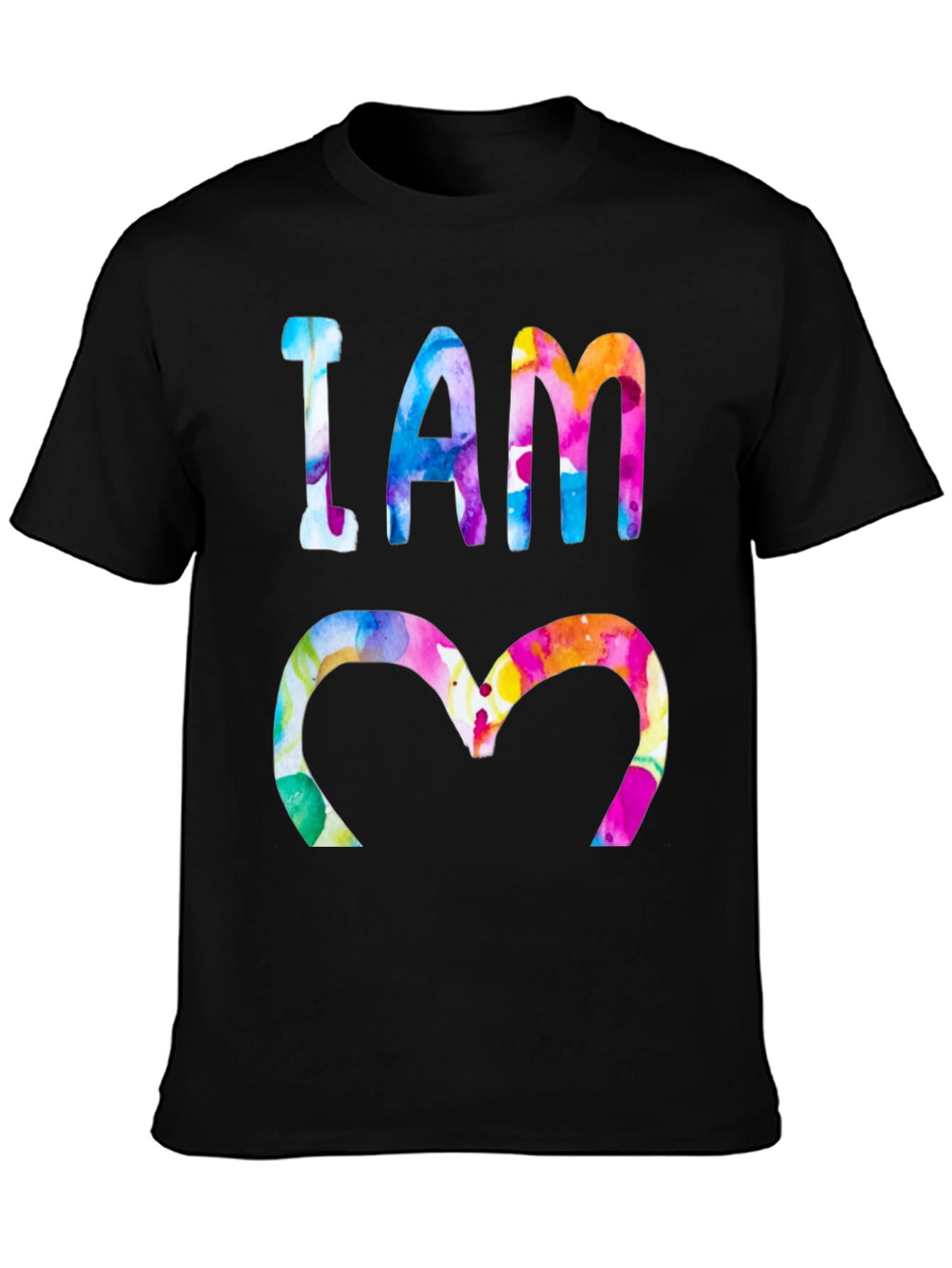 Black I AM 3 Watercolor T-Shirt view 3