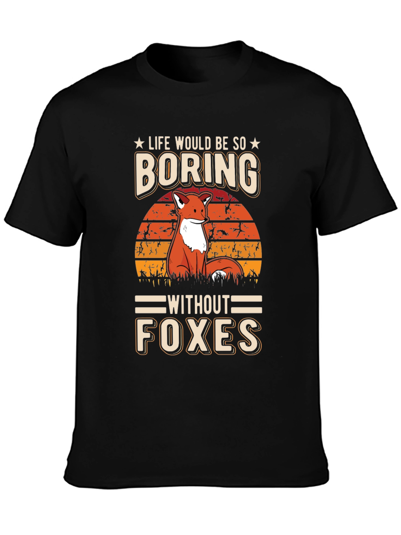 Black Life Would Be So Boring Without Foxes T-Shirt view 3