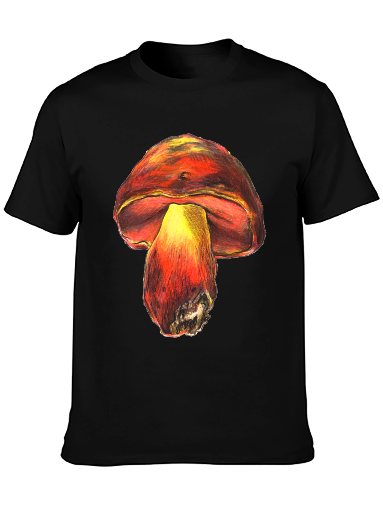 Black Mushroom Graphic Tee - Unique Unisex Design view 3