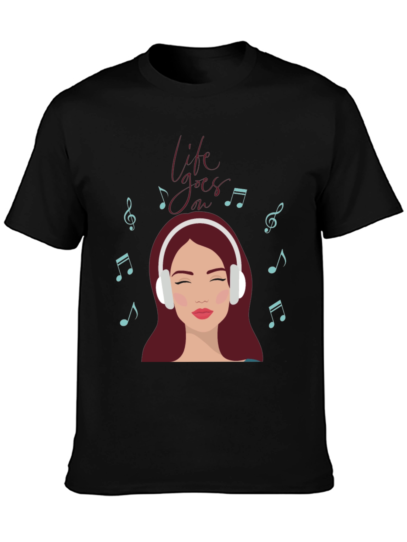 Black Life Goes On Music Lover Graphic T-Shirt view 3