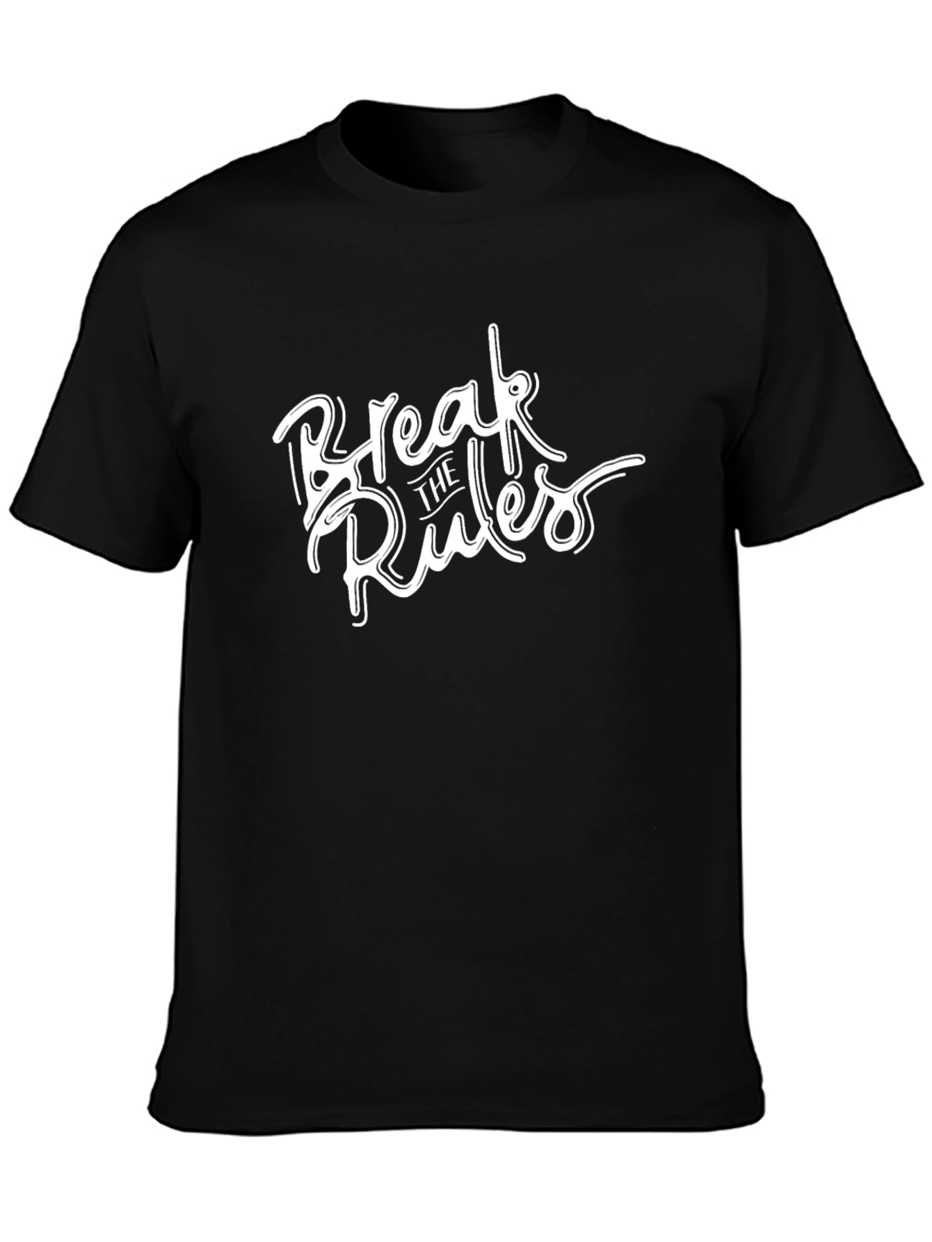 Black Break the Rules Black Cotton Graphic Tee view 3