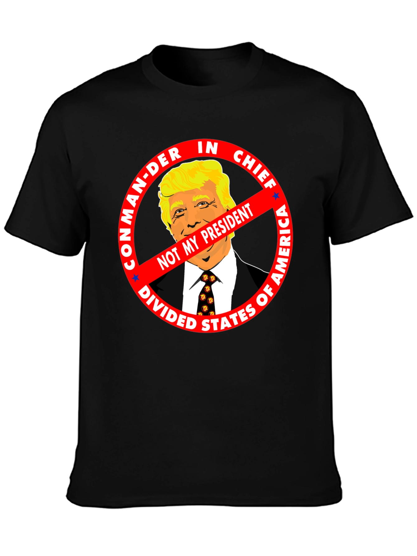 Black Not My President Anti-Trump Graphic Tee view 3