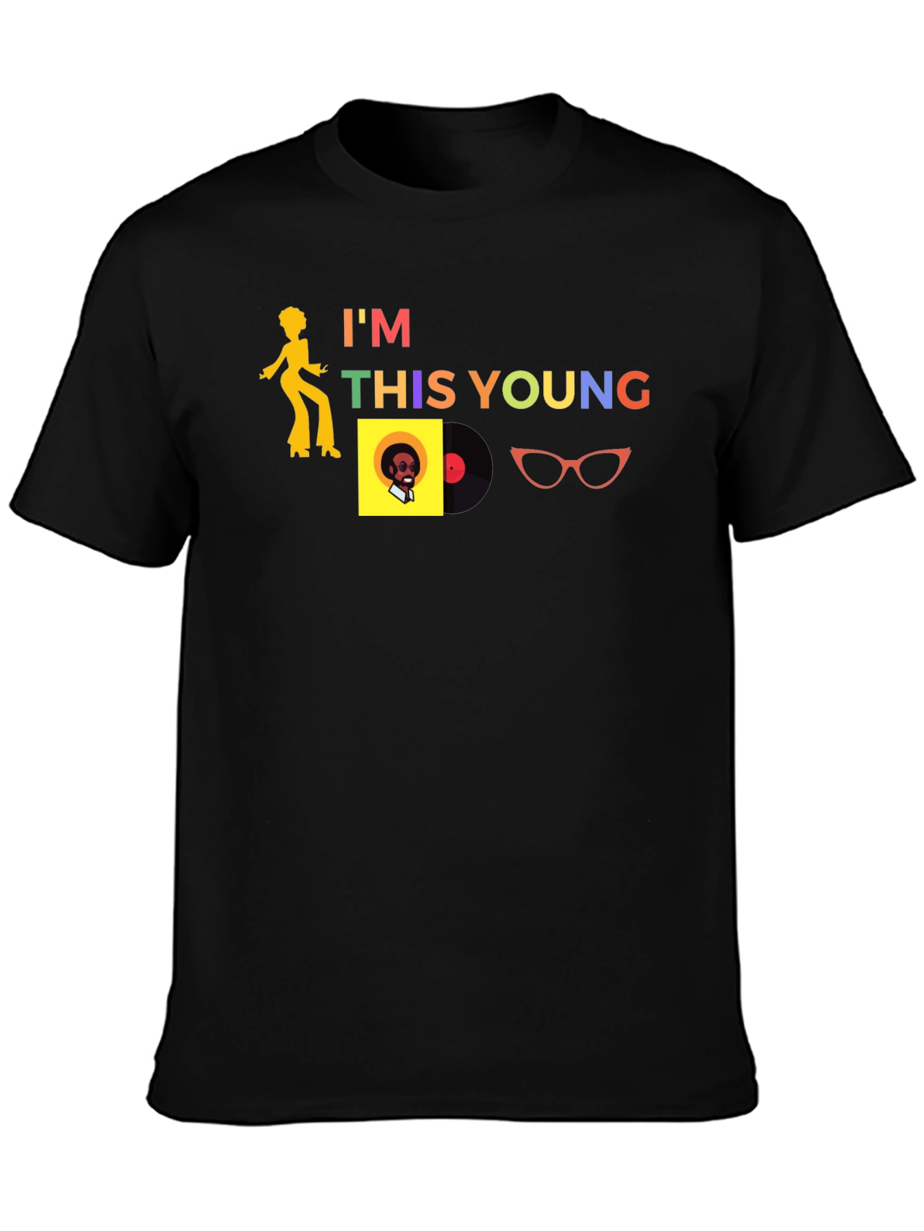 Black I'm This Young Retro Graphic Tee view 3