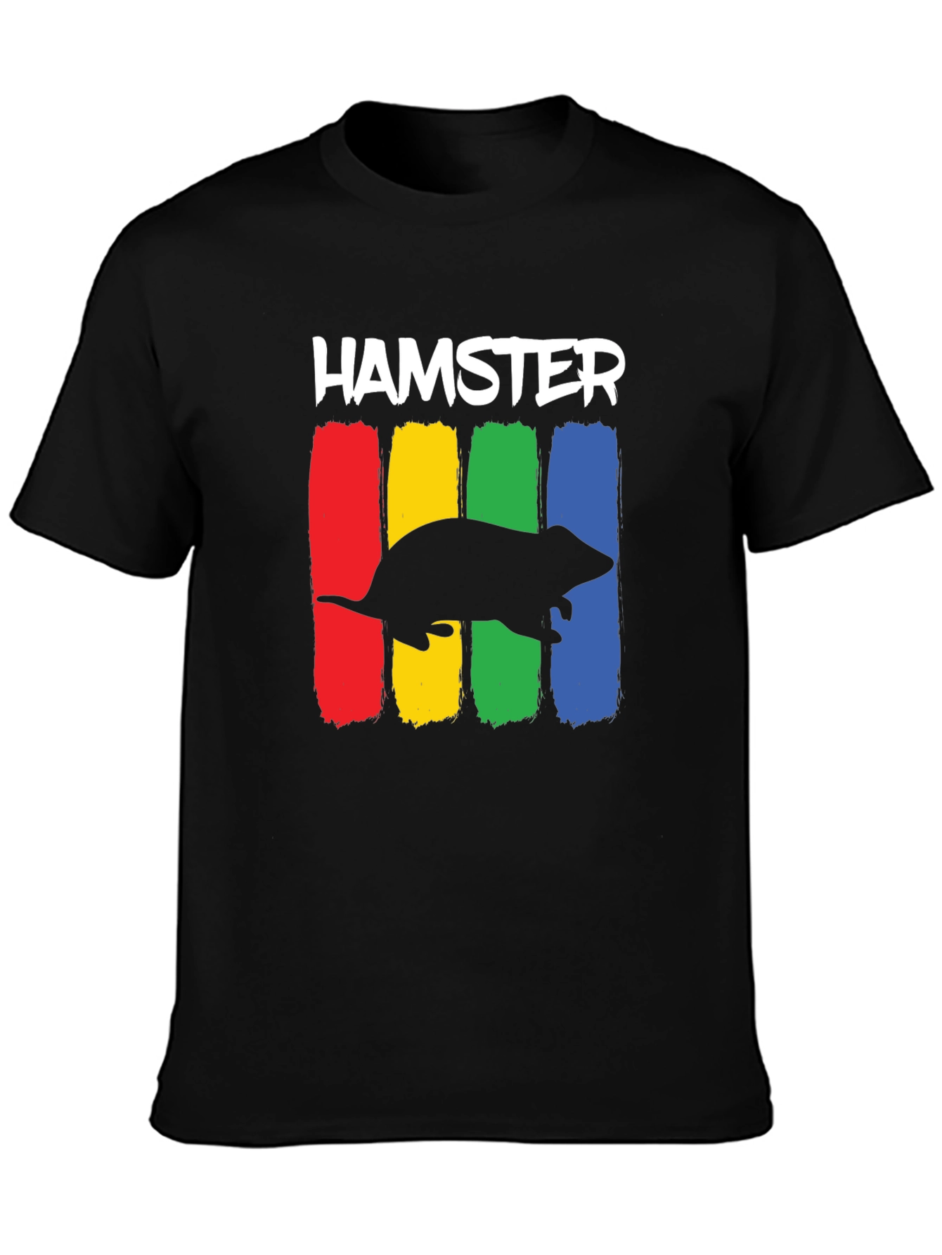 Black Hamster Rainbow T-Shirt - Novelty Animal Tee view 3
