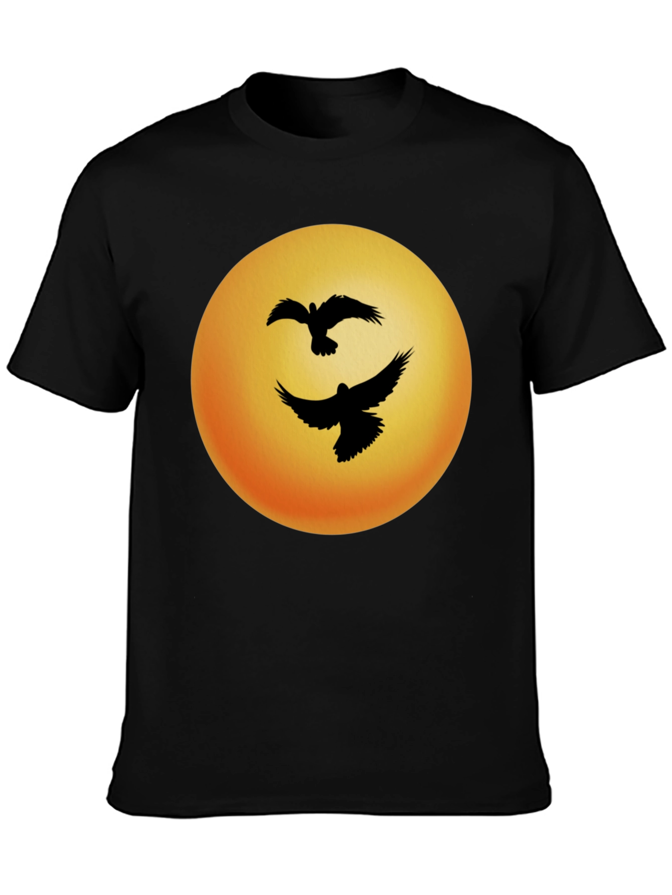 Black Birds Sunset Graphic Tee - Black Cotton Blend view 3