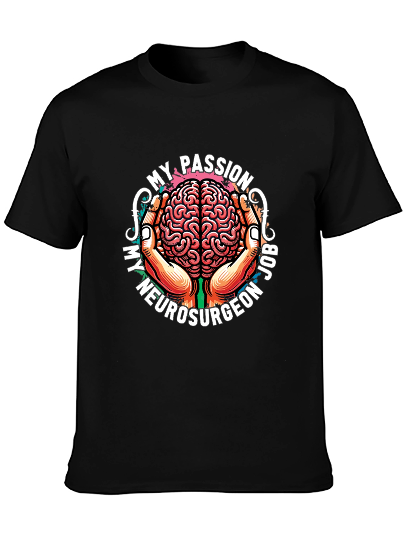 Black Neurosurgeon Passion T-Shirt - Brain Design view 3