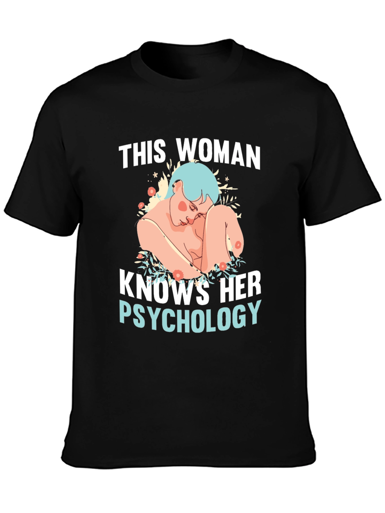 Black Psychology Woman Black T-Shirt view 3