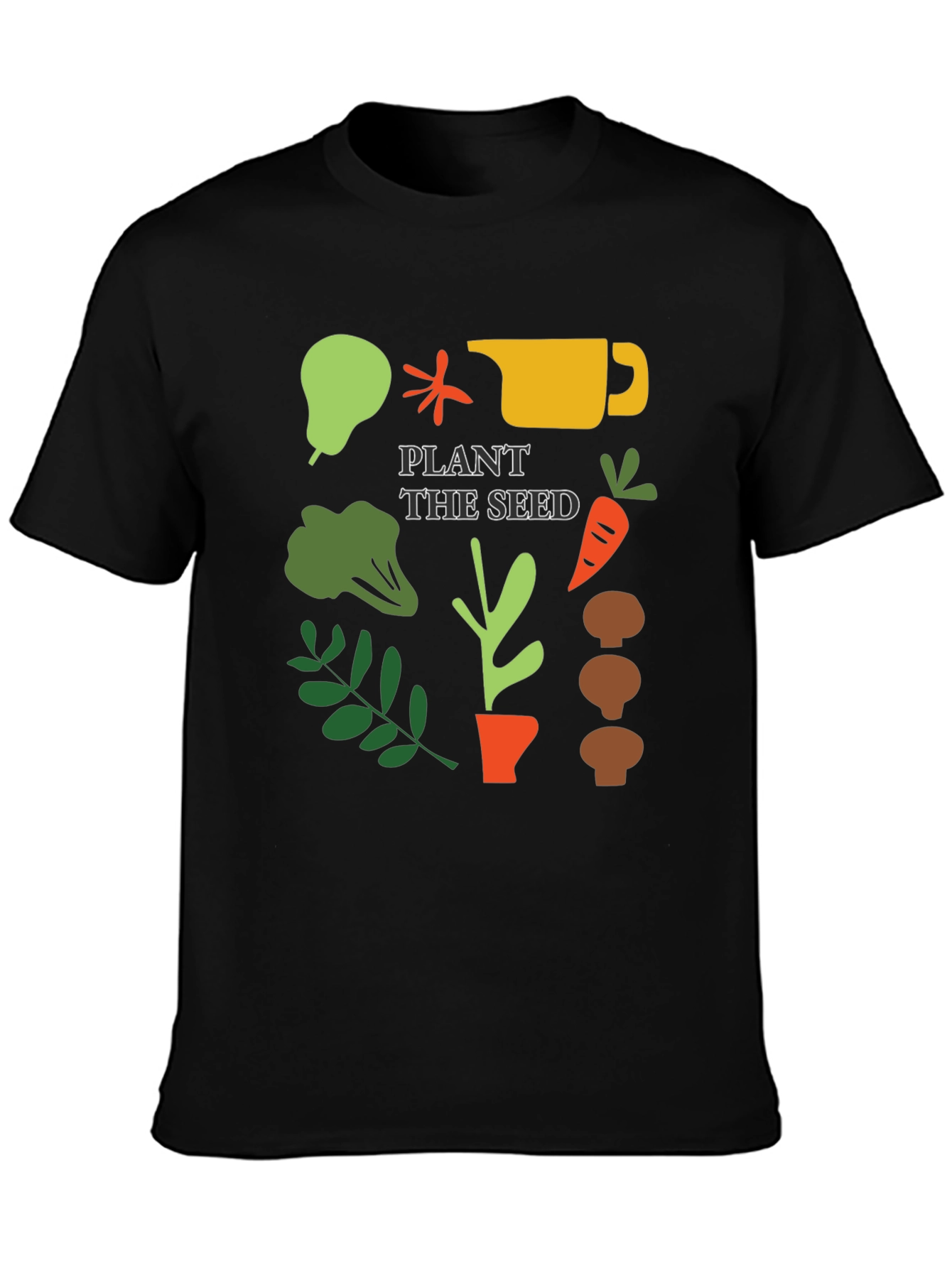 Black Plant the Seed Graphic Tee - Gardening T-Shirt view 3