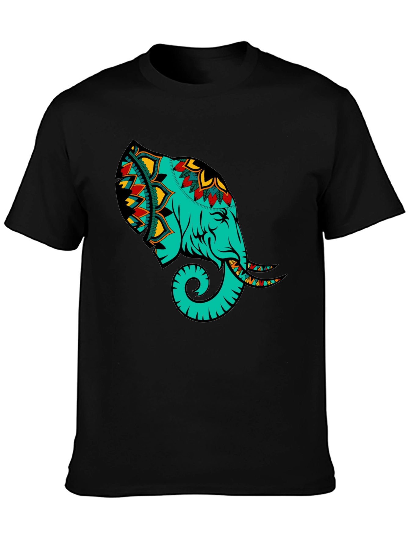 Black Elephant Graphic Black T-Shirt view 3