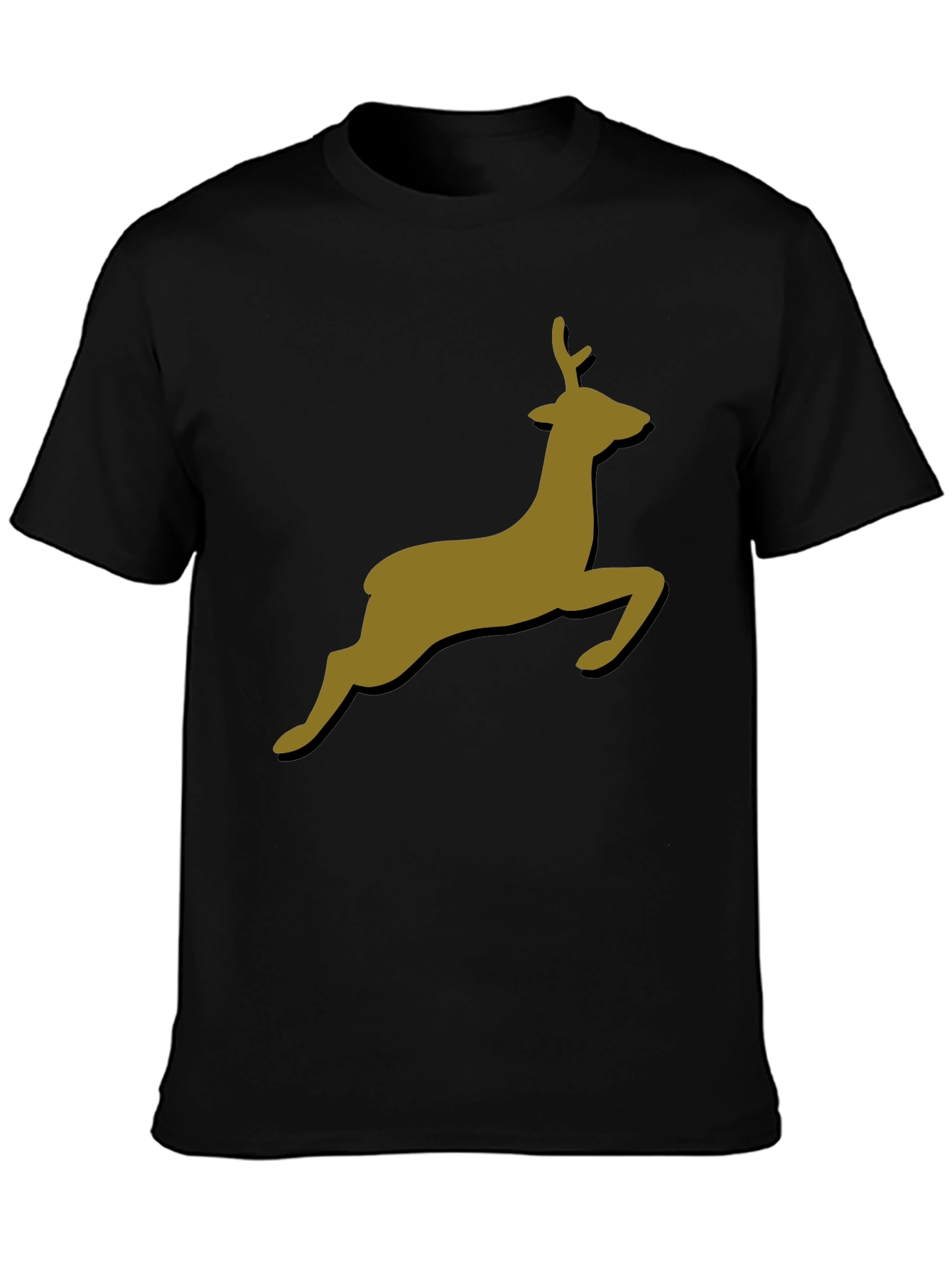 Black Leaping Deer Graphic T-Shirt - Stylish Black Tee view 3
