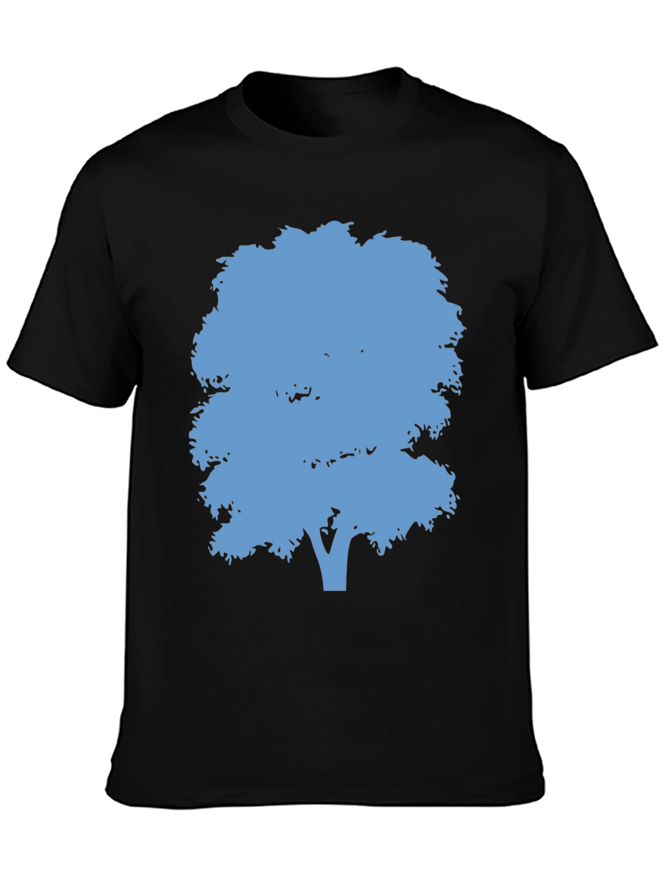 Black Blue Tree Graphic Black T-Shirt view 3