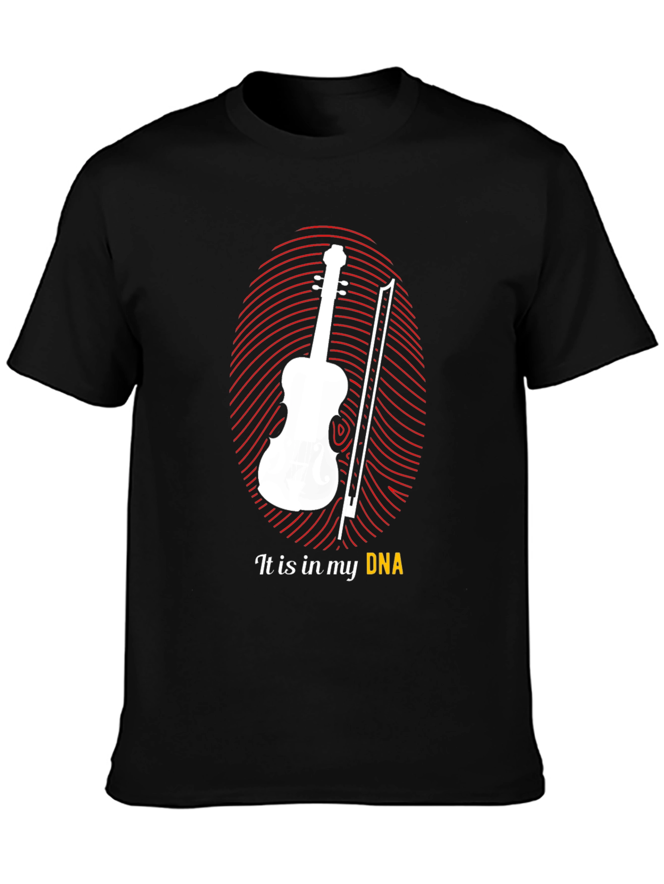 Black Musician's DNA T-Shirt - Violin Player Tee view 3