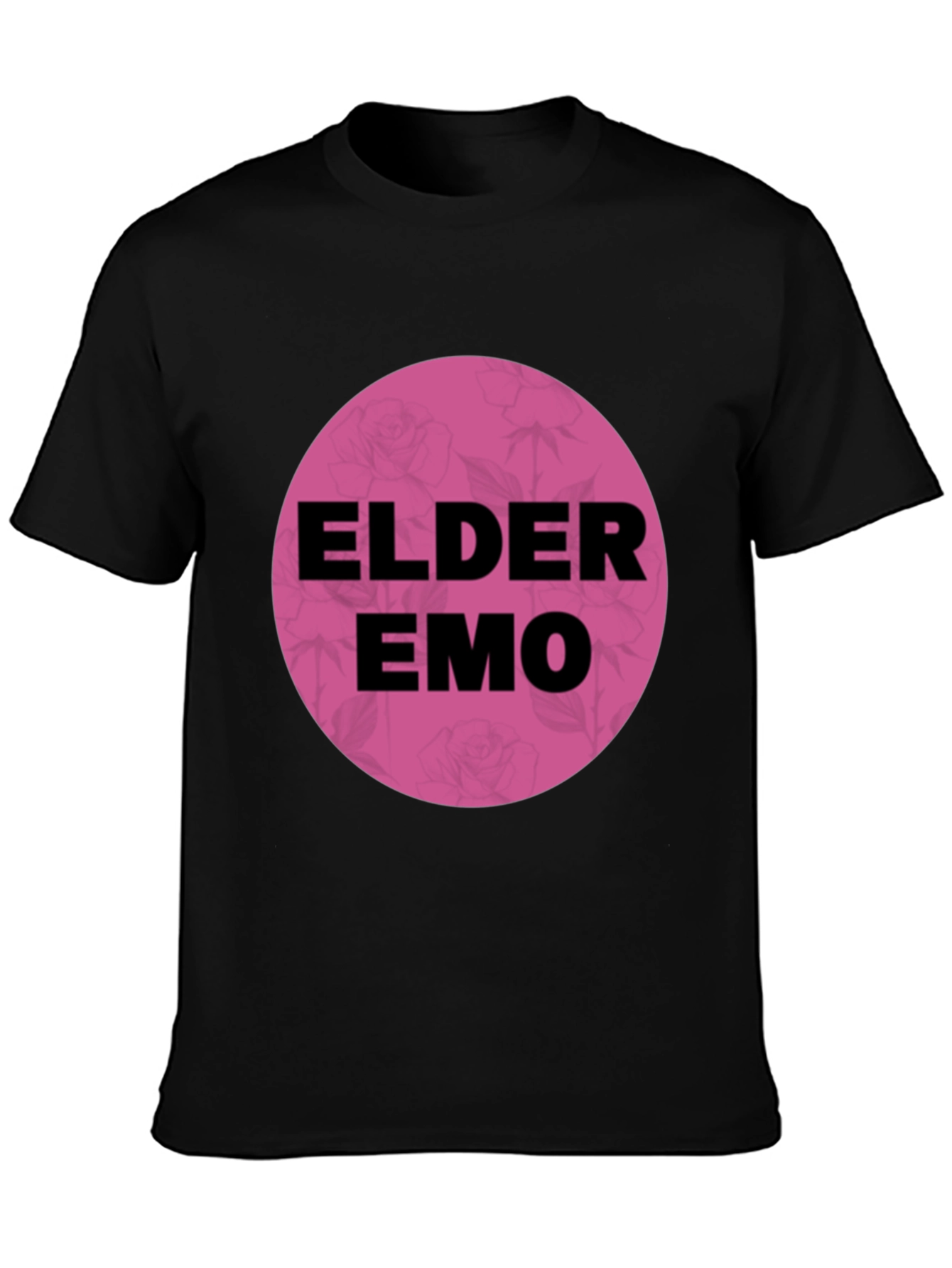 Black Elder Emo T-Shirt - Black Cotton Blend Graphic Tee view 3