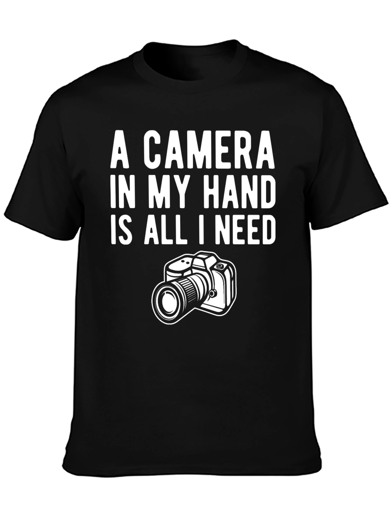 Black Camera Lover T-Shirt: A Camera in My Hand view 3