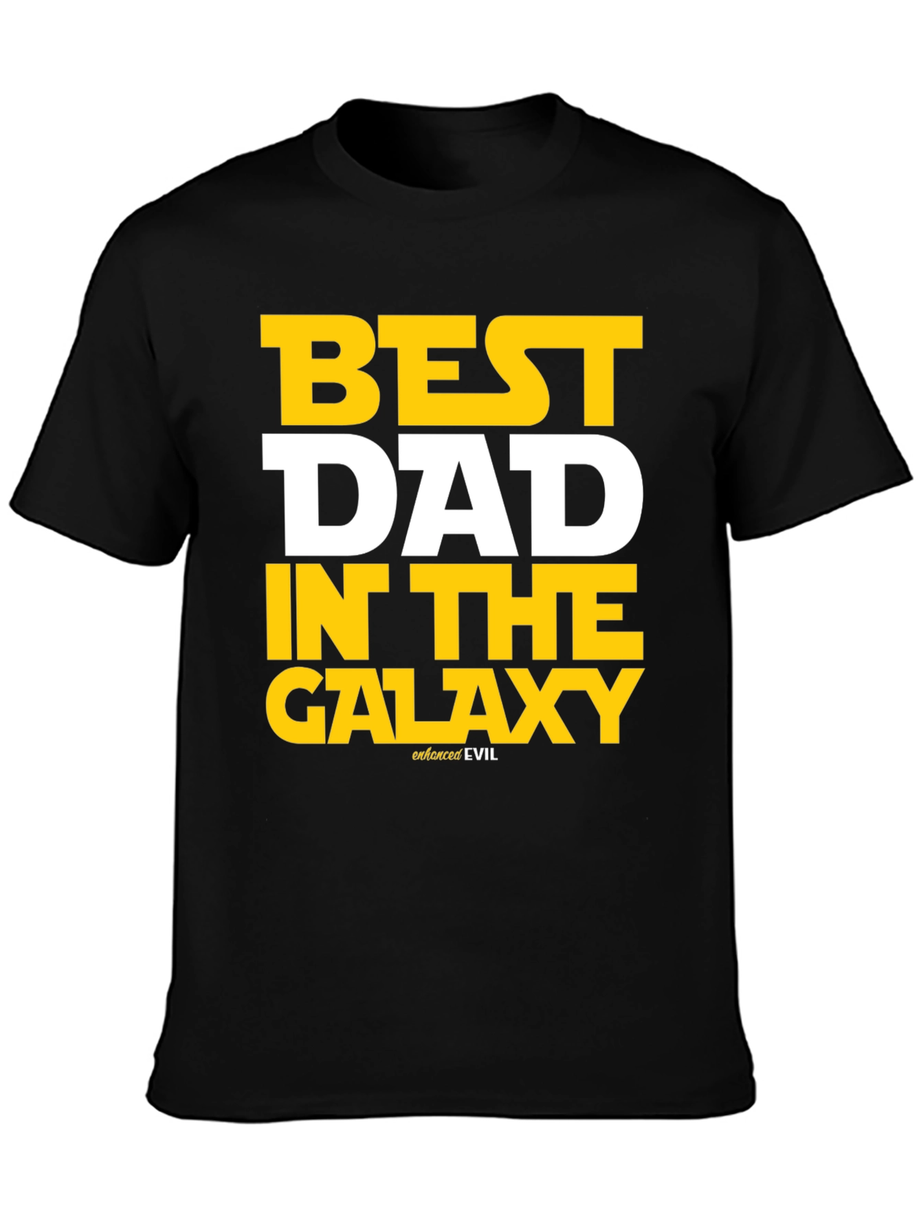 Black Best Dad in the Galaxy T-Shirt view 3