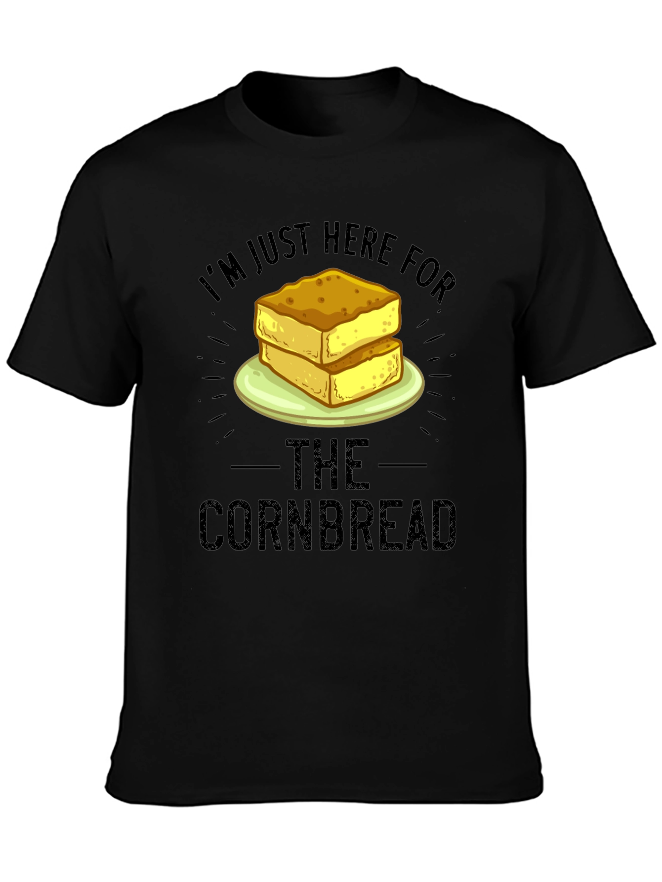 Black Cornbread Lover T-Shirt - Funny Foodie Tee view 3