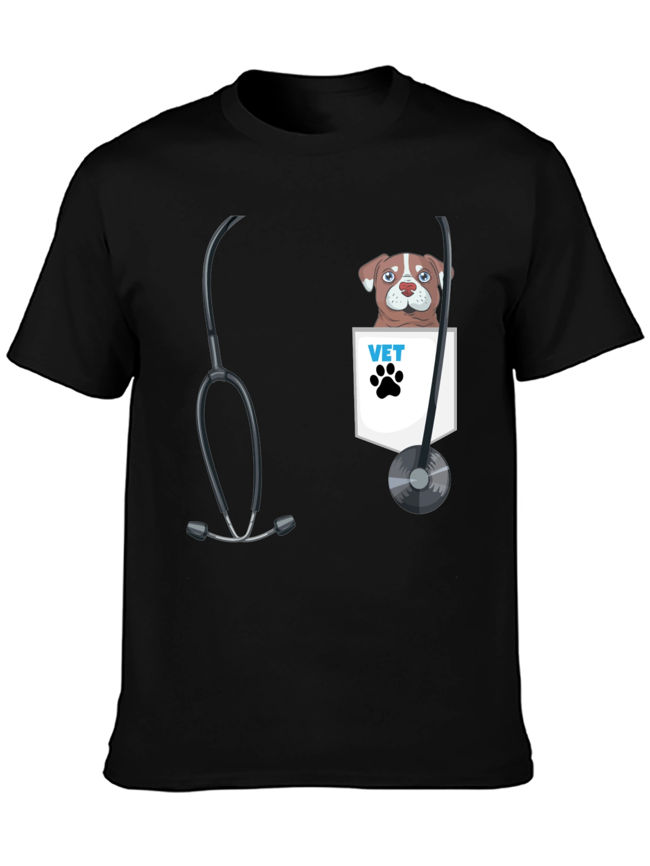 Black Vet Dog Pocket Graphic Tee view 3