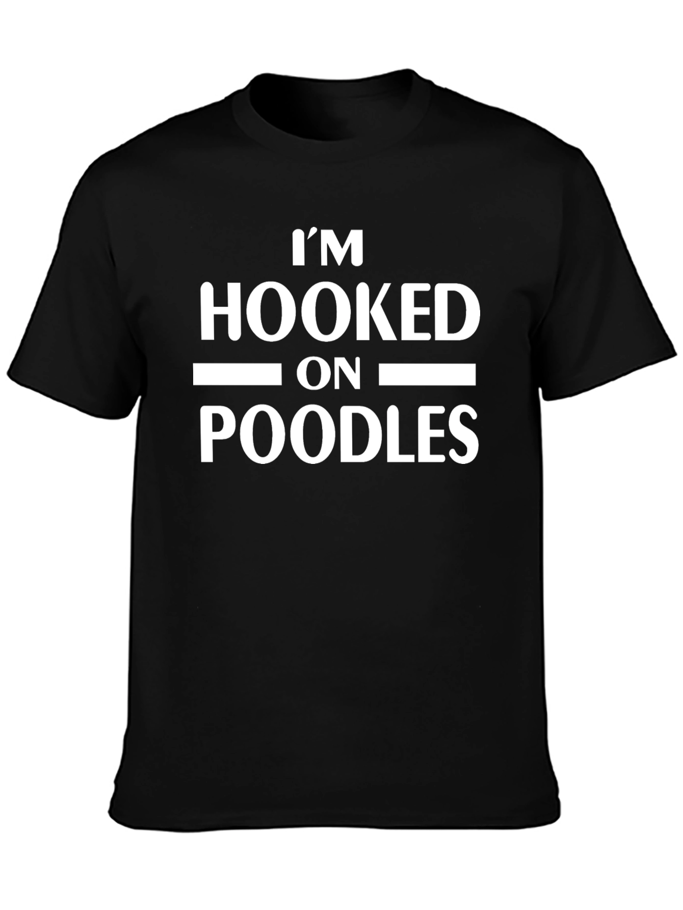 Black I'm Hooked on Poodles Graphic Tee - Black Cotton Blend view 3