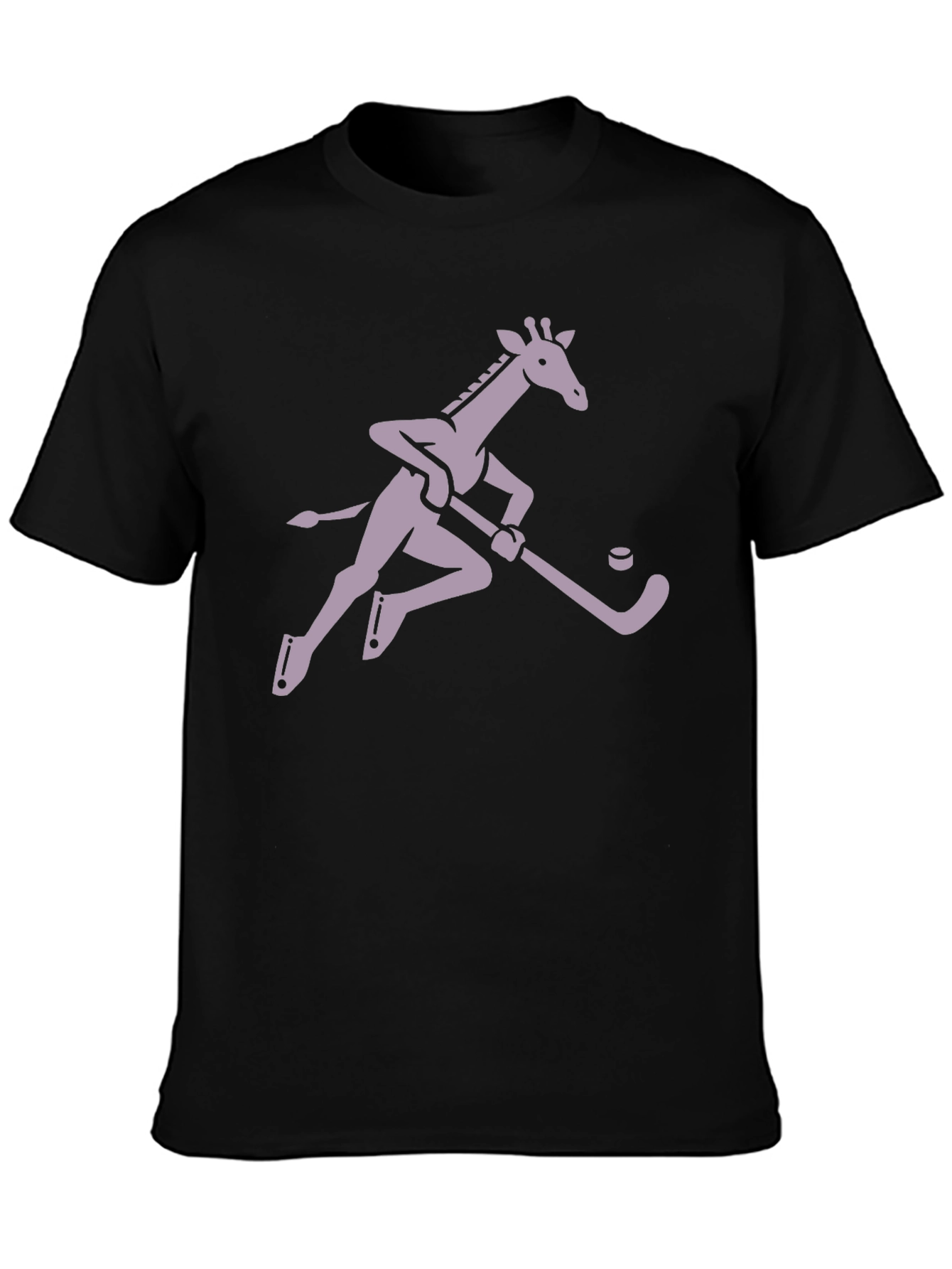 Black Hockey Giraffe Graphic Tee - Black view 3