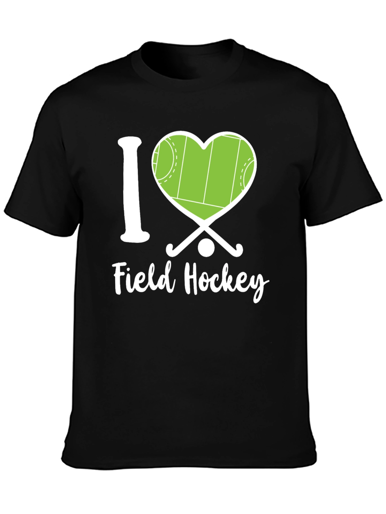 Black I Love Field Hockey Graphic Tee view 3