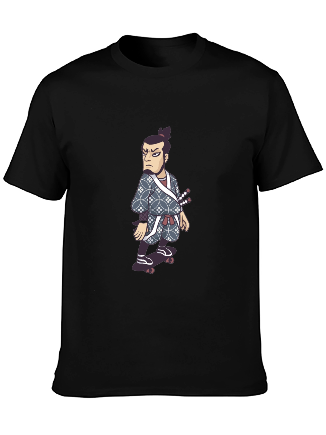 Black Samurai Skater T-Shirt - Unique Graphic Tee view 3