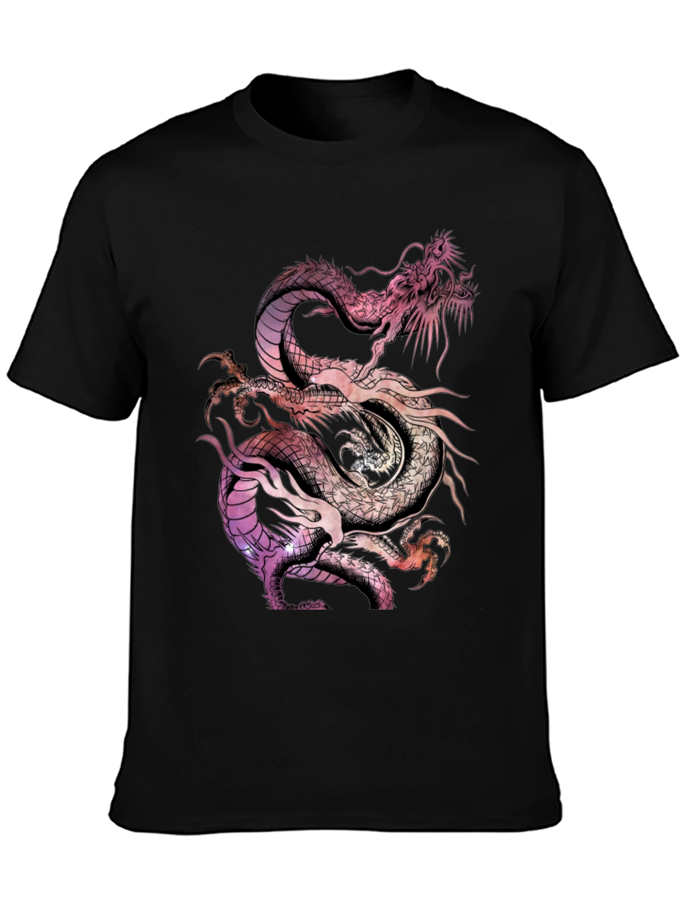 Black Dragon T-Shirt - Colorful Graphic Tee view 3