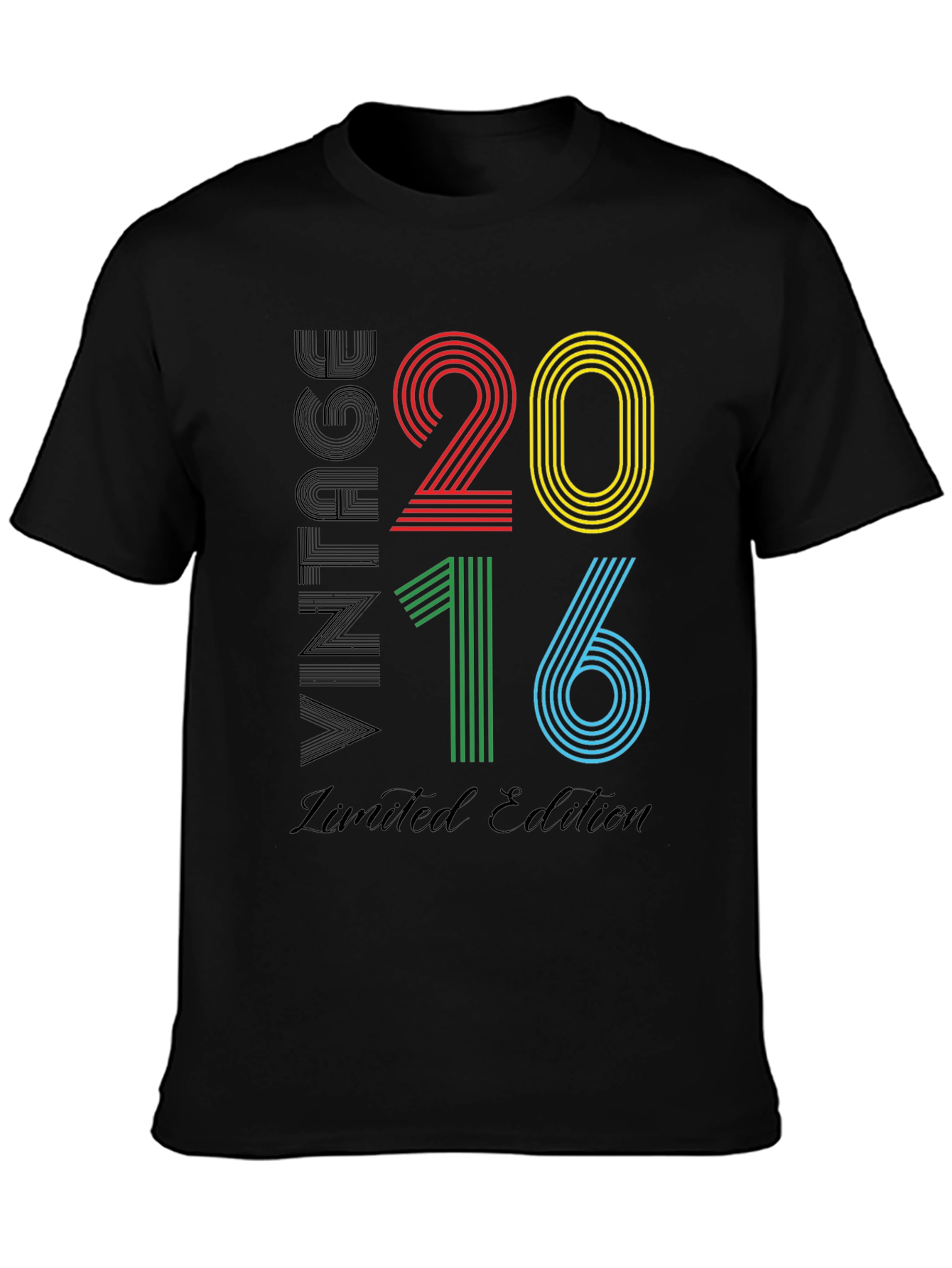 Black Vintage 2016 Limited Edition T-Shirt view 3
