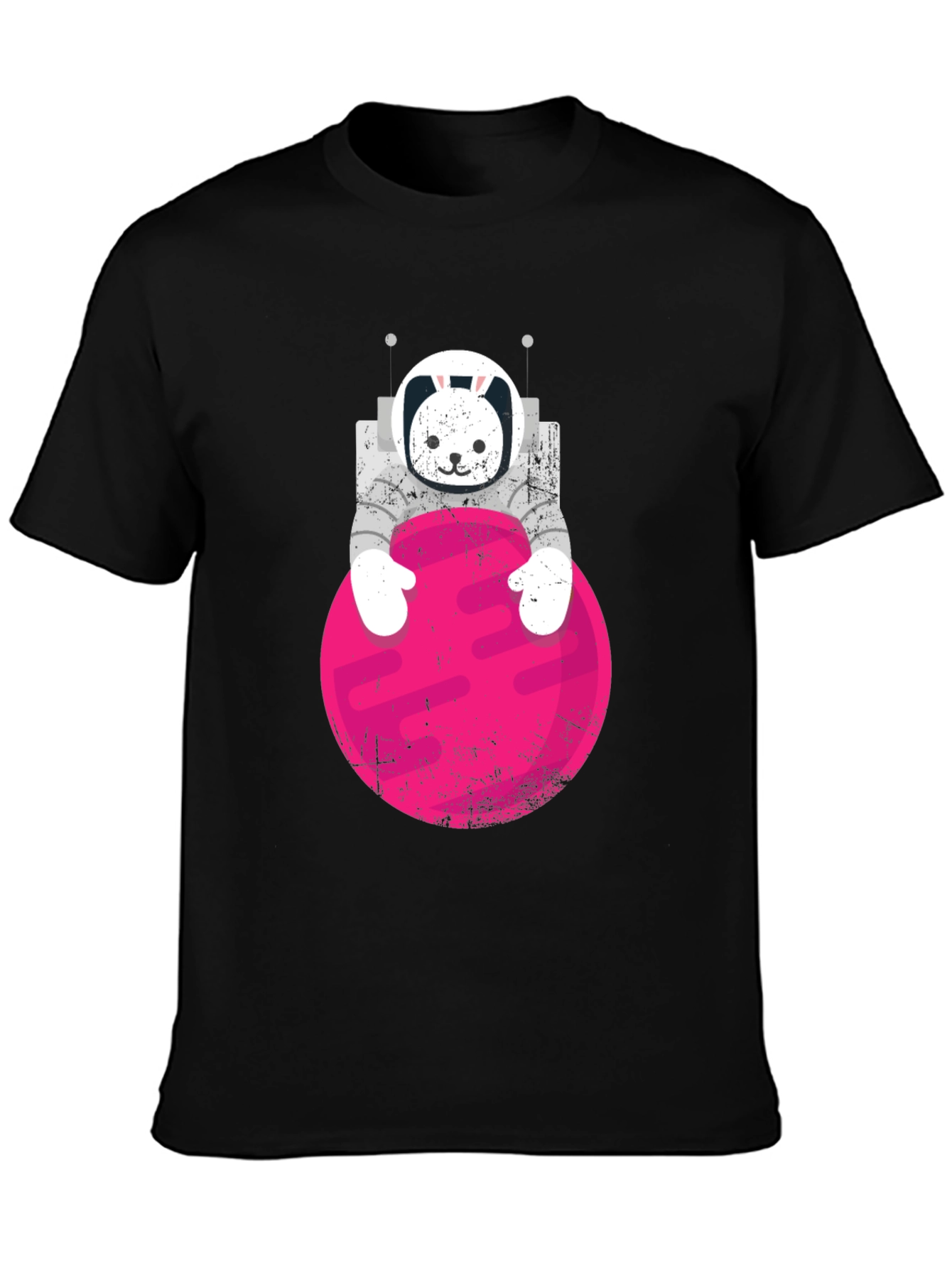 Black Astronaut Bunny Graphic T-Shirt view 3