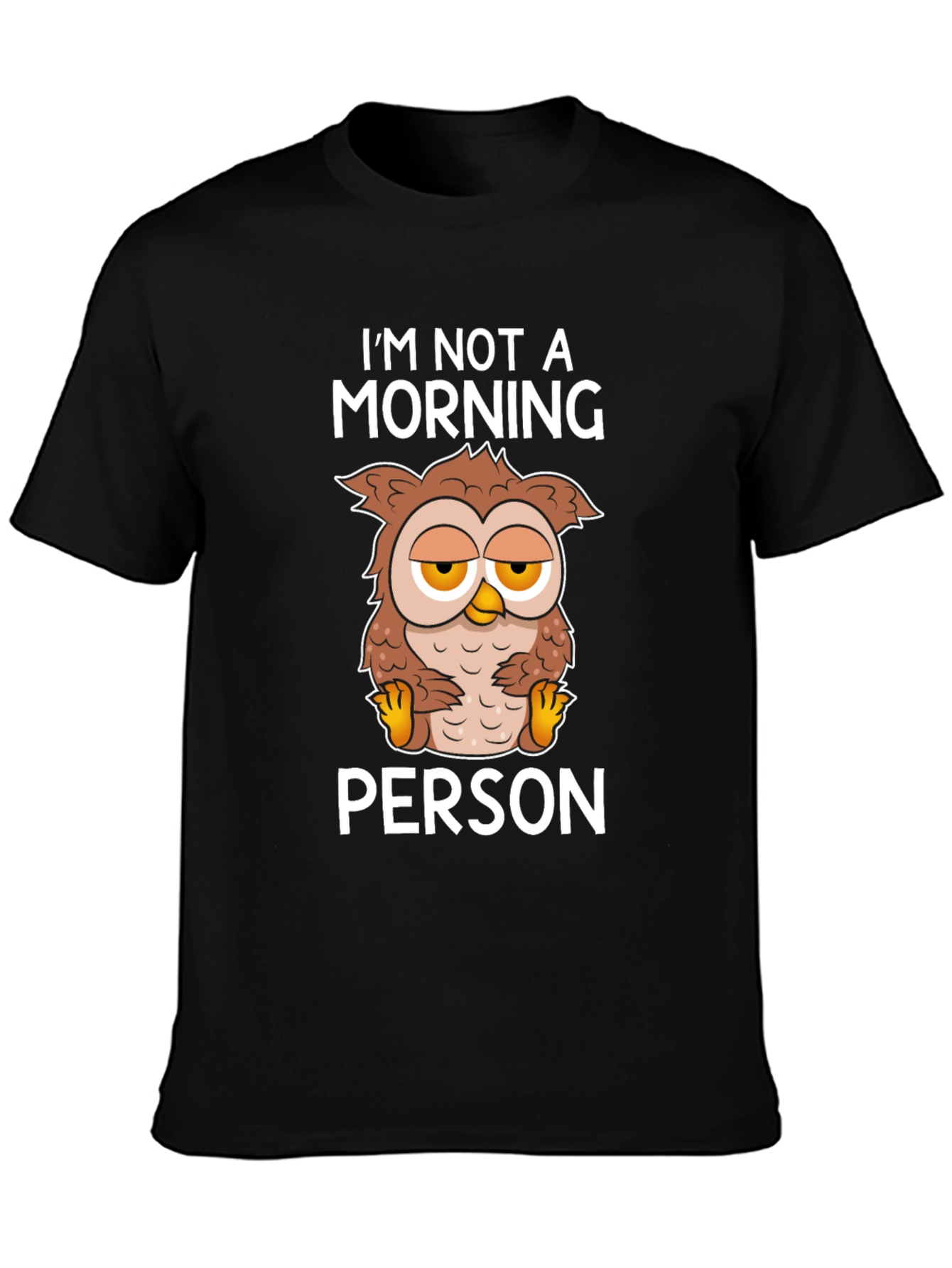 Black I'm Not A Morning Person Owl Graphic Tee view 3
