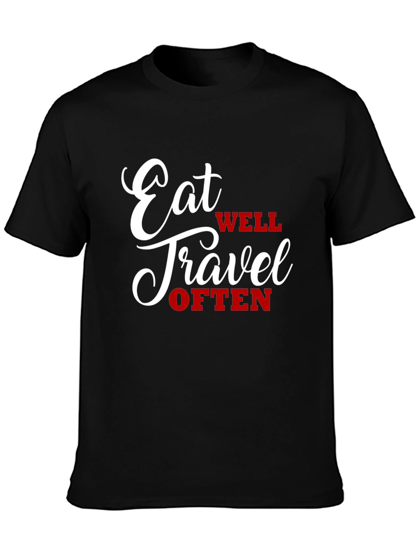 Black Eat Well Travel Often Graphic Tee view 3