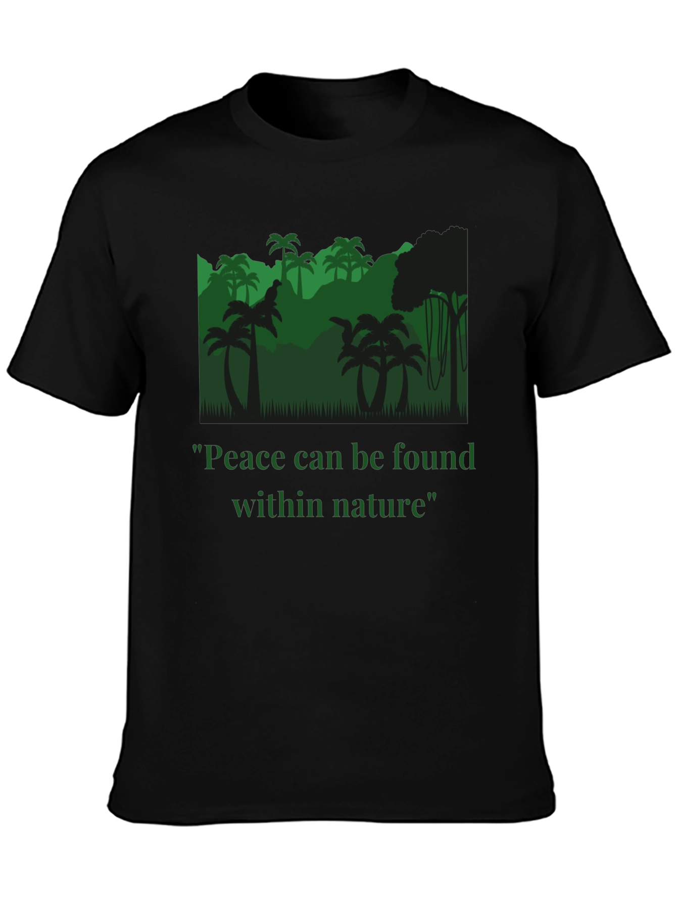 Black Peace Within Nature T-Shirt - Jungle Design view 3