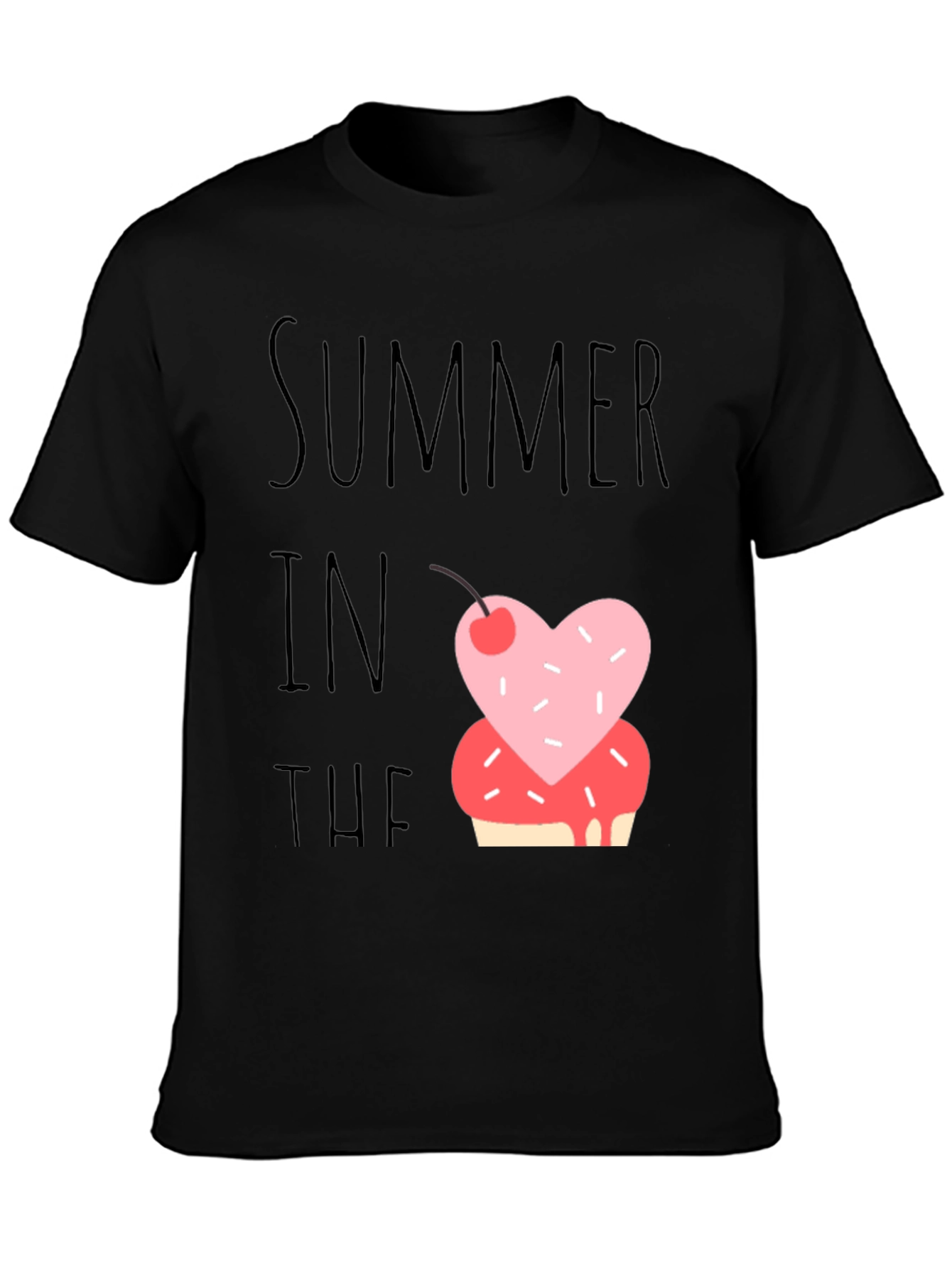 Black Summer Sweet Treat Tee - Fun Casual Shirt view 3