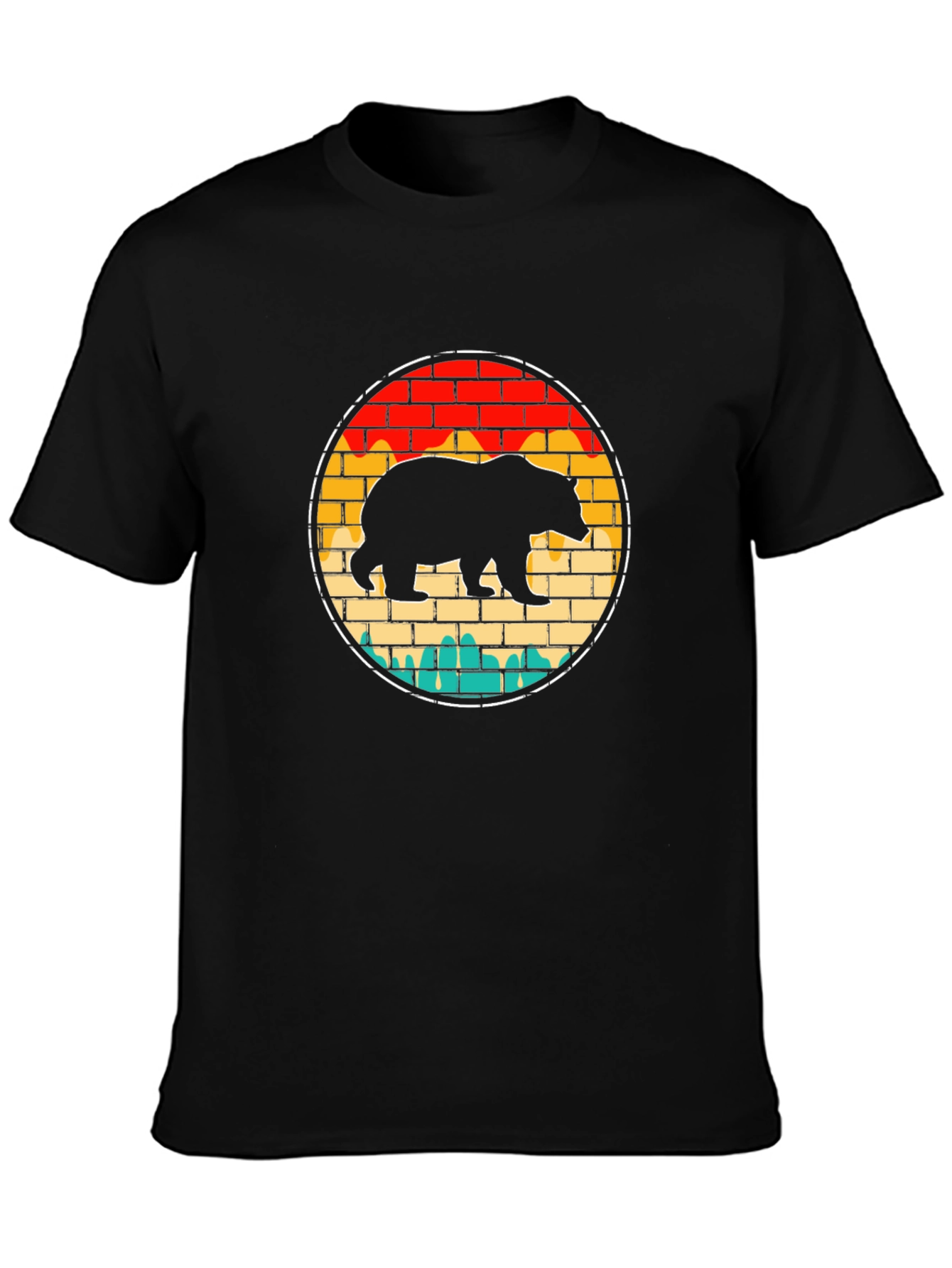 Black Retro Bear Brick T-Shirt view 3