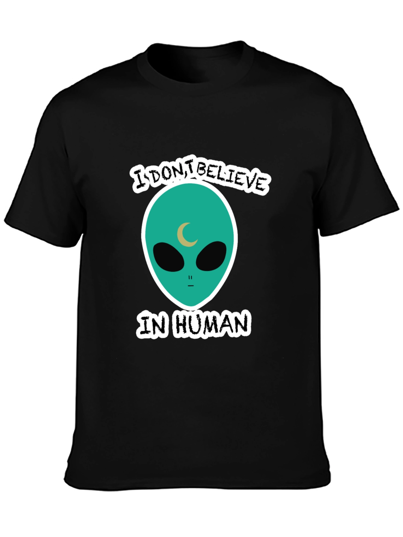 Black I Don't Believe in Humans Graphic Tee view 3