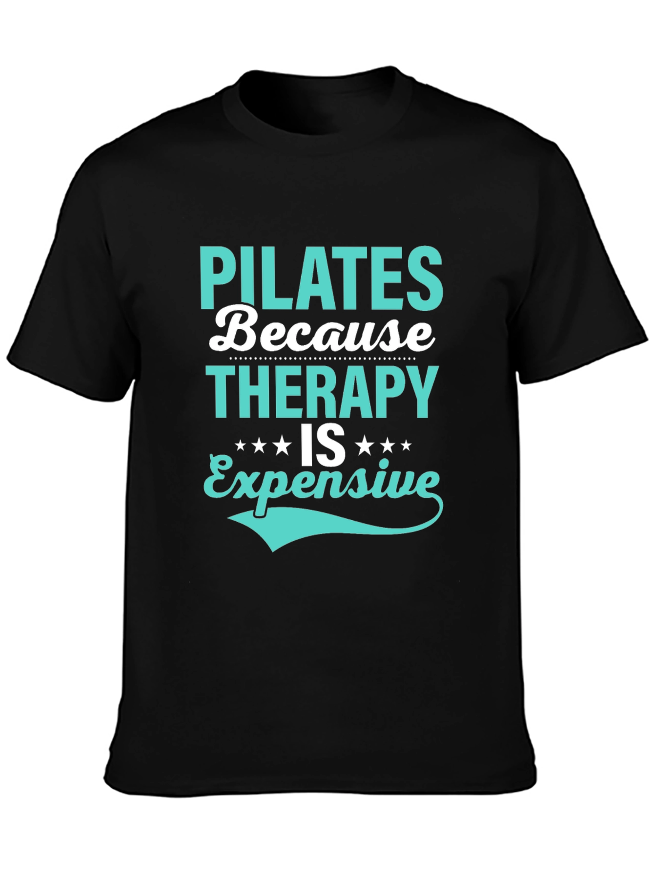 Black Pilates Therapy Funny Graphic Tee view 3