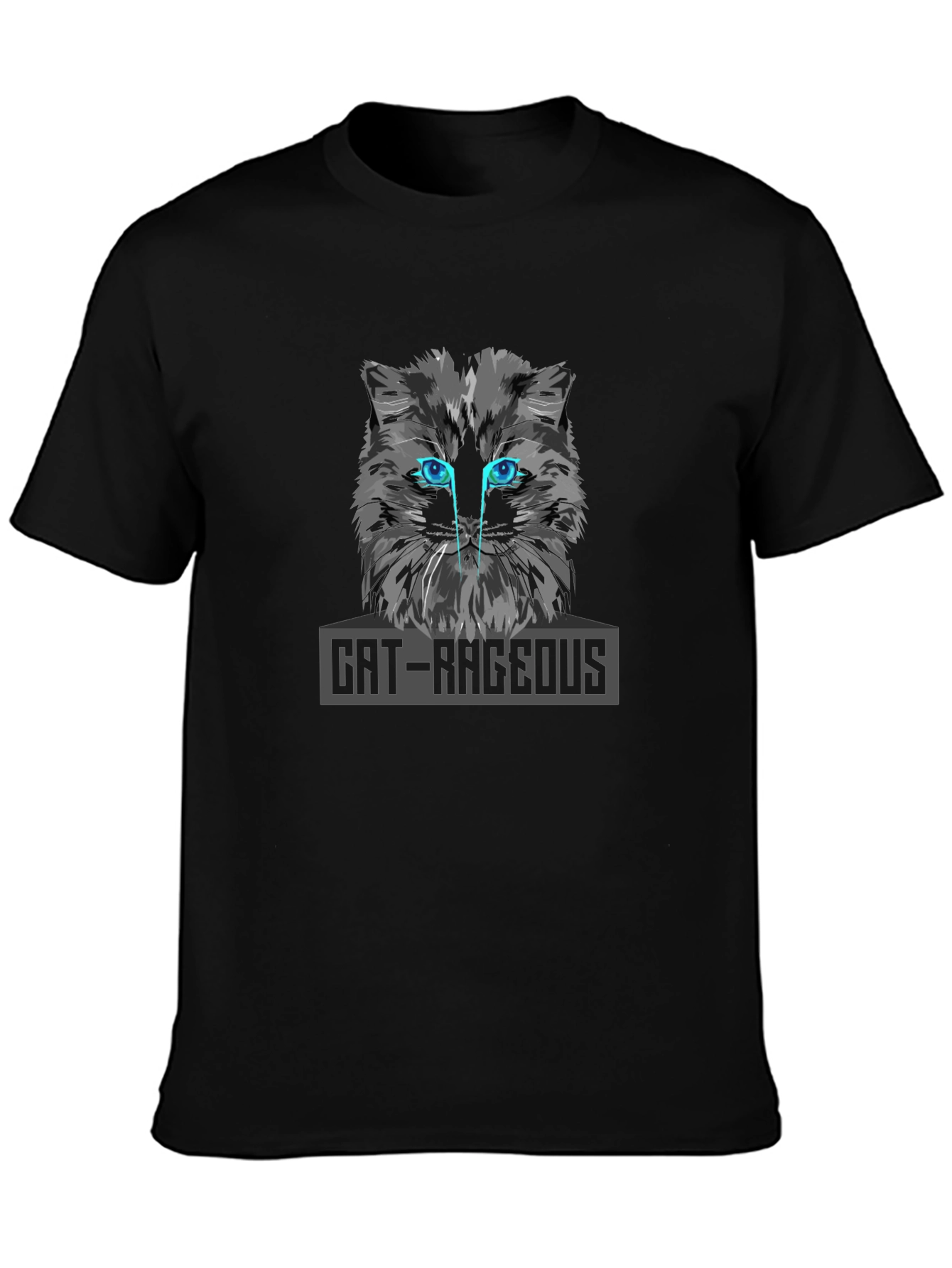 Black Cat-Rageous Graphic Tee - Men's Black T-Shirt view 3