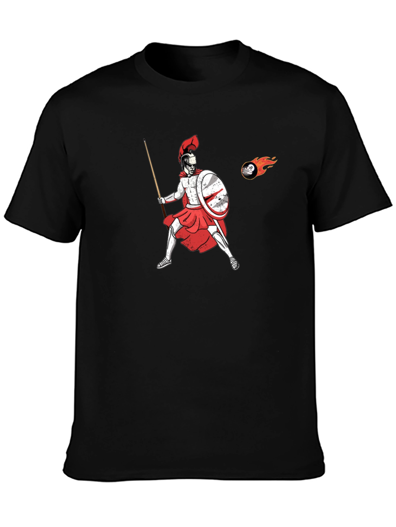 Black Spartan Warrior Graphic Tee - Classic Black T-Shirt view 3