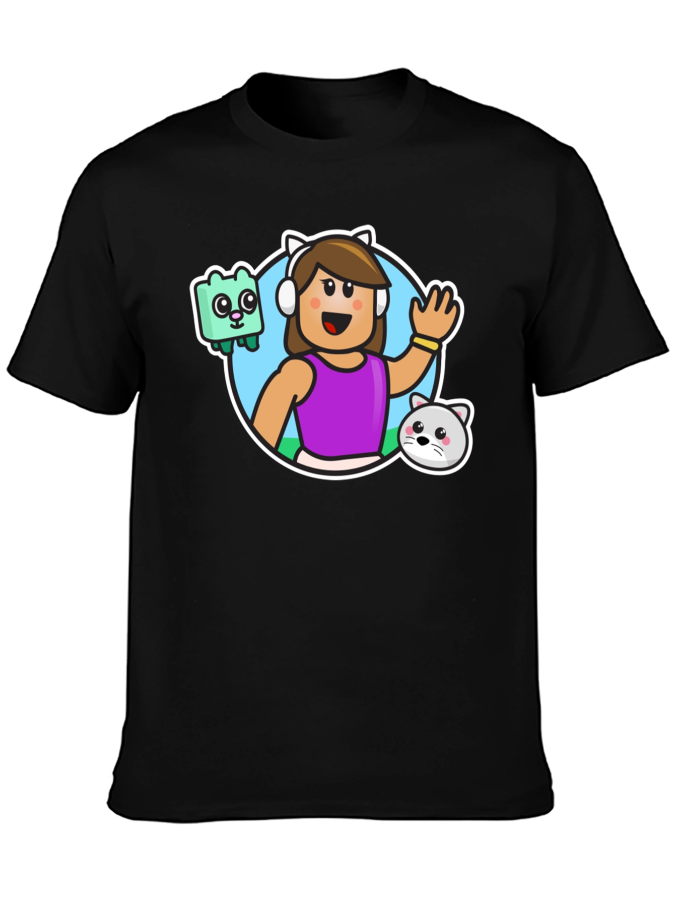 Black Gaming Avatar Black T-Shirt view 3