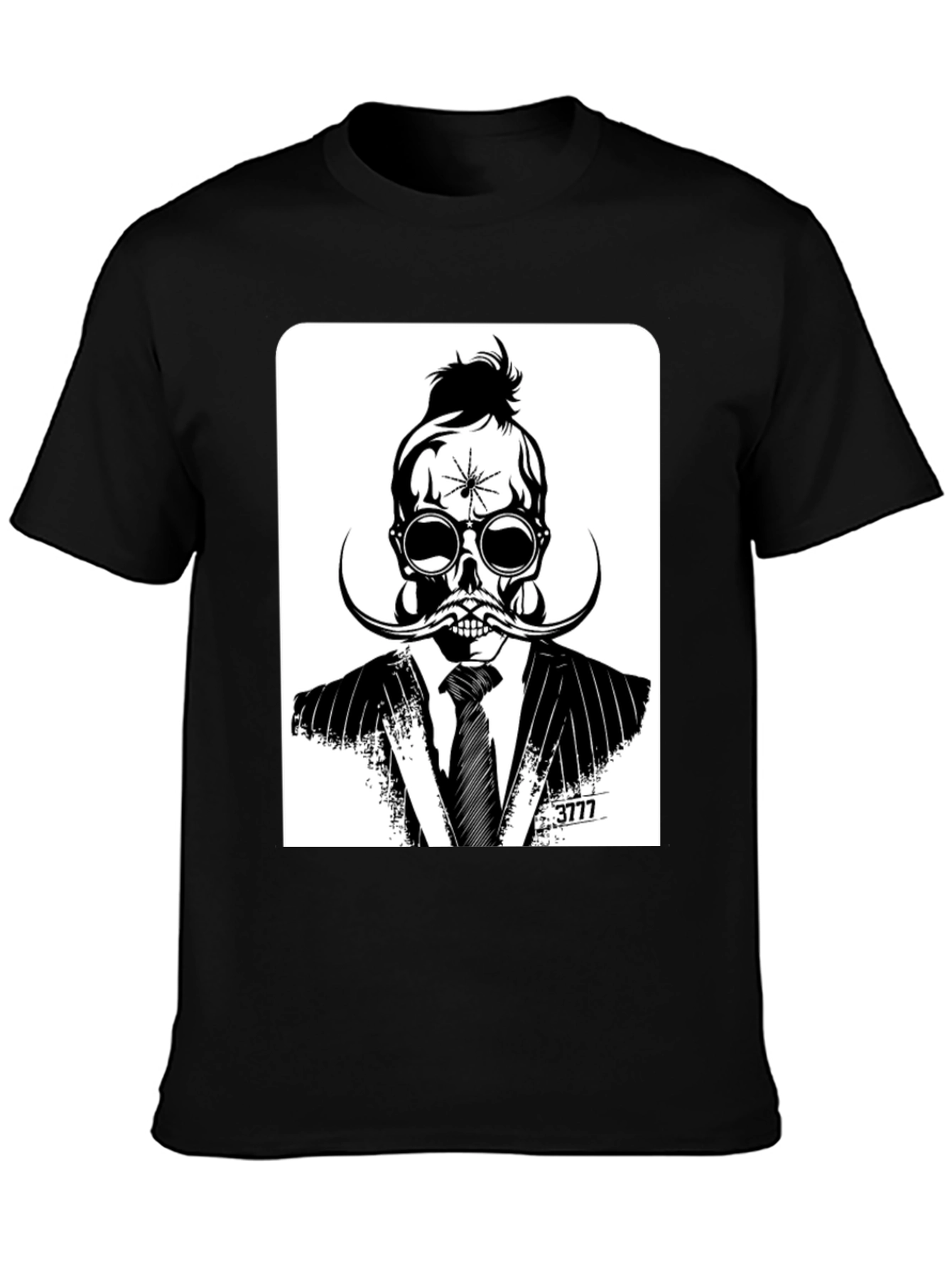 Black Skull in Suit Graphic Tee - Unique Stylish Design view 3