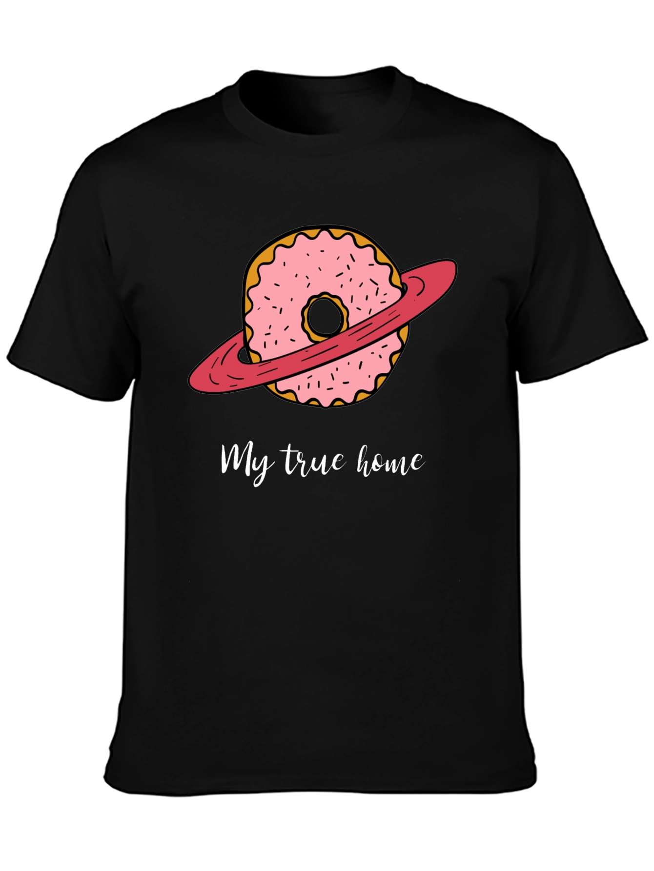 Black Donut Planet T-Shirt - My True Home view 3