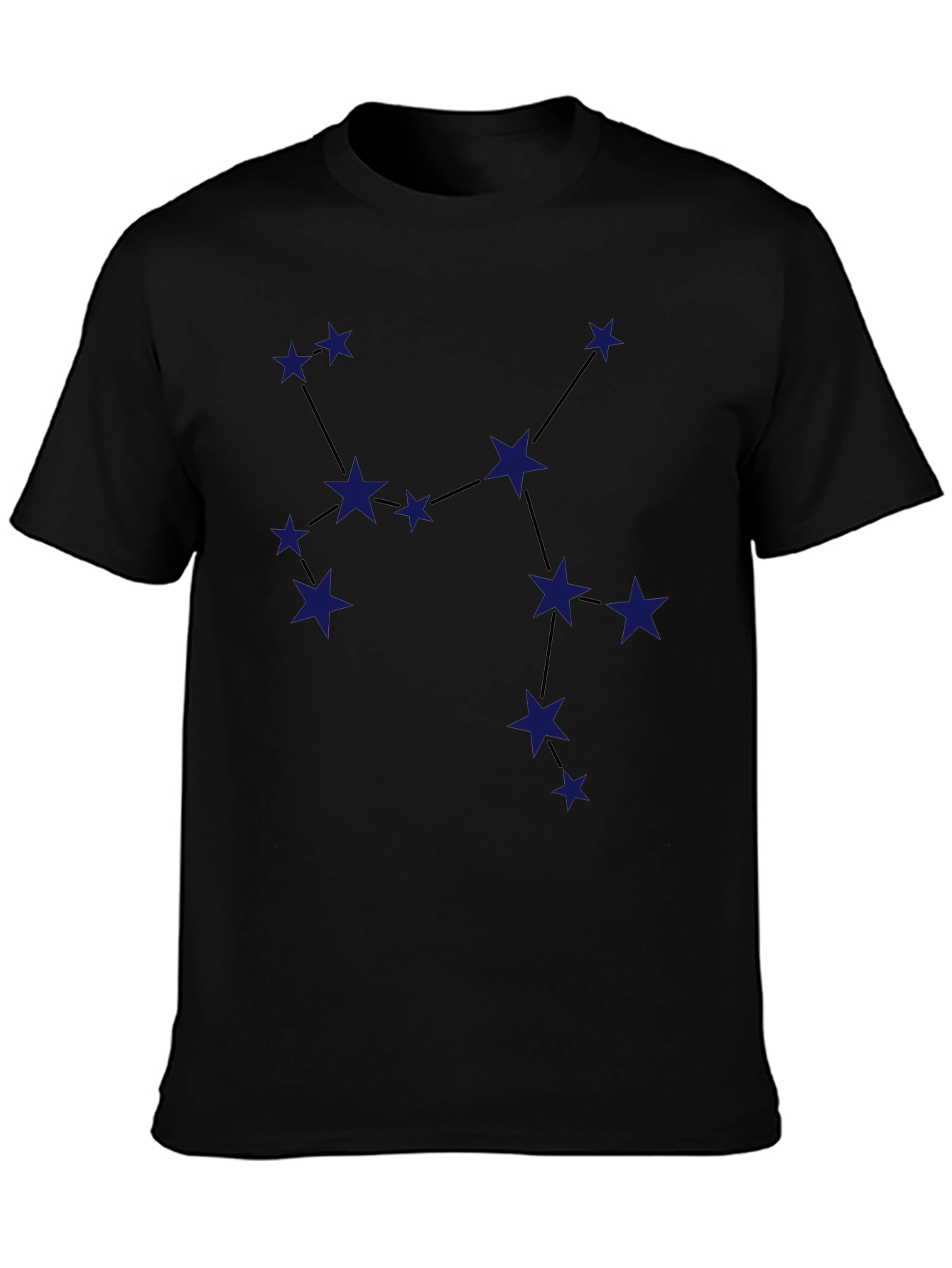 Black Constellation Graphic Tee - Stylish Star Design view 3