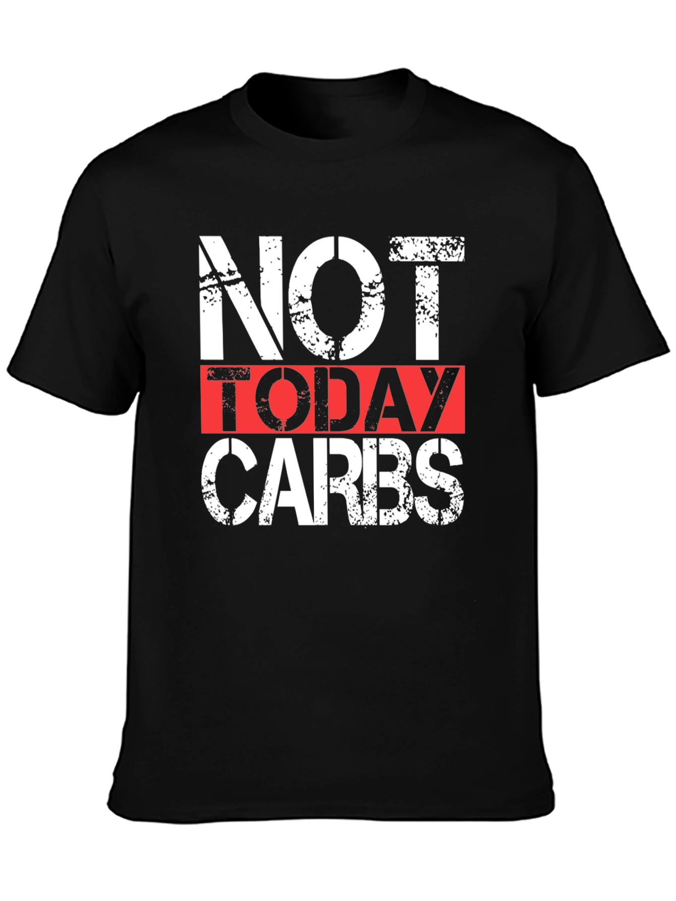 Black Not Today Carbs Graphic Tee - Black view 3