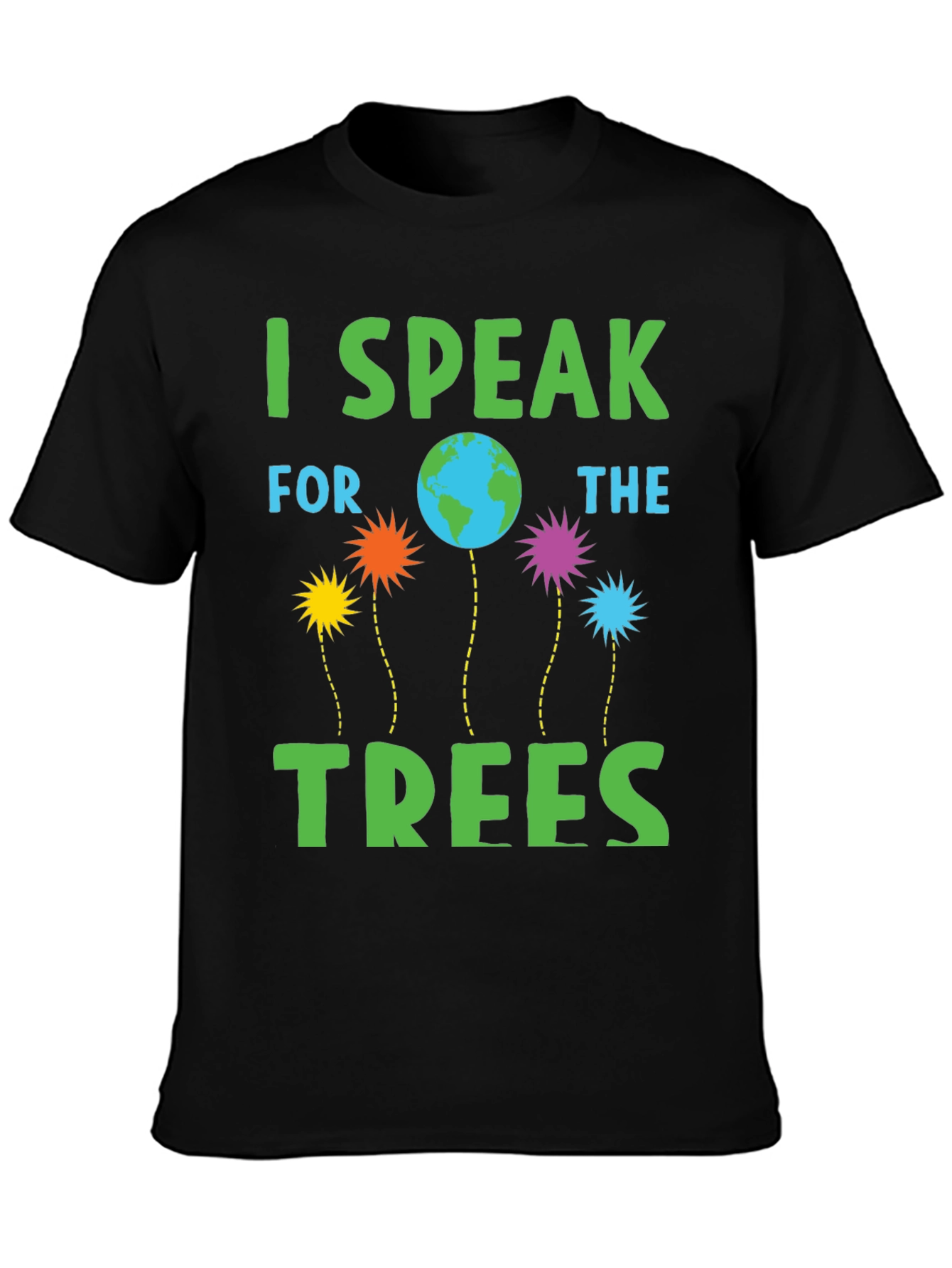 Black I Speak for the Trees Graphic T-Shirt view 3