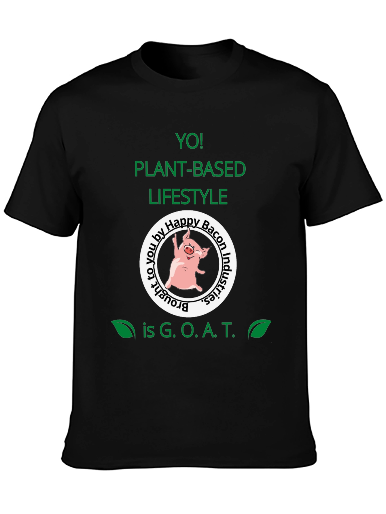 Black Vegan Lifestyle T-Shirt - Plant Based GOAT view 3