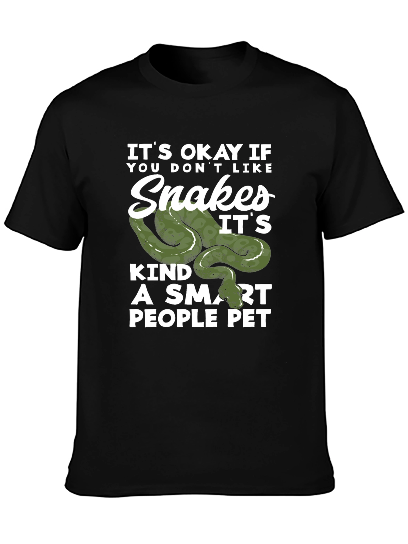 Black Snakes Smart People Pet Black T-Shirt view 3