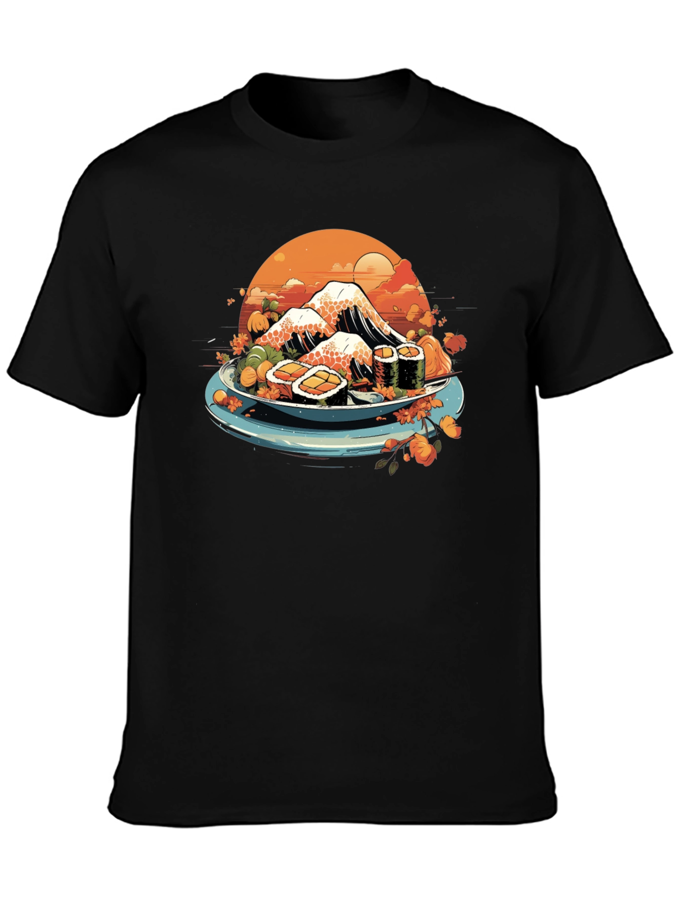 Black Sushi Mountain T-Shirt - Unique Graphic Tee view 3
