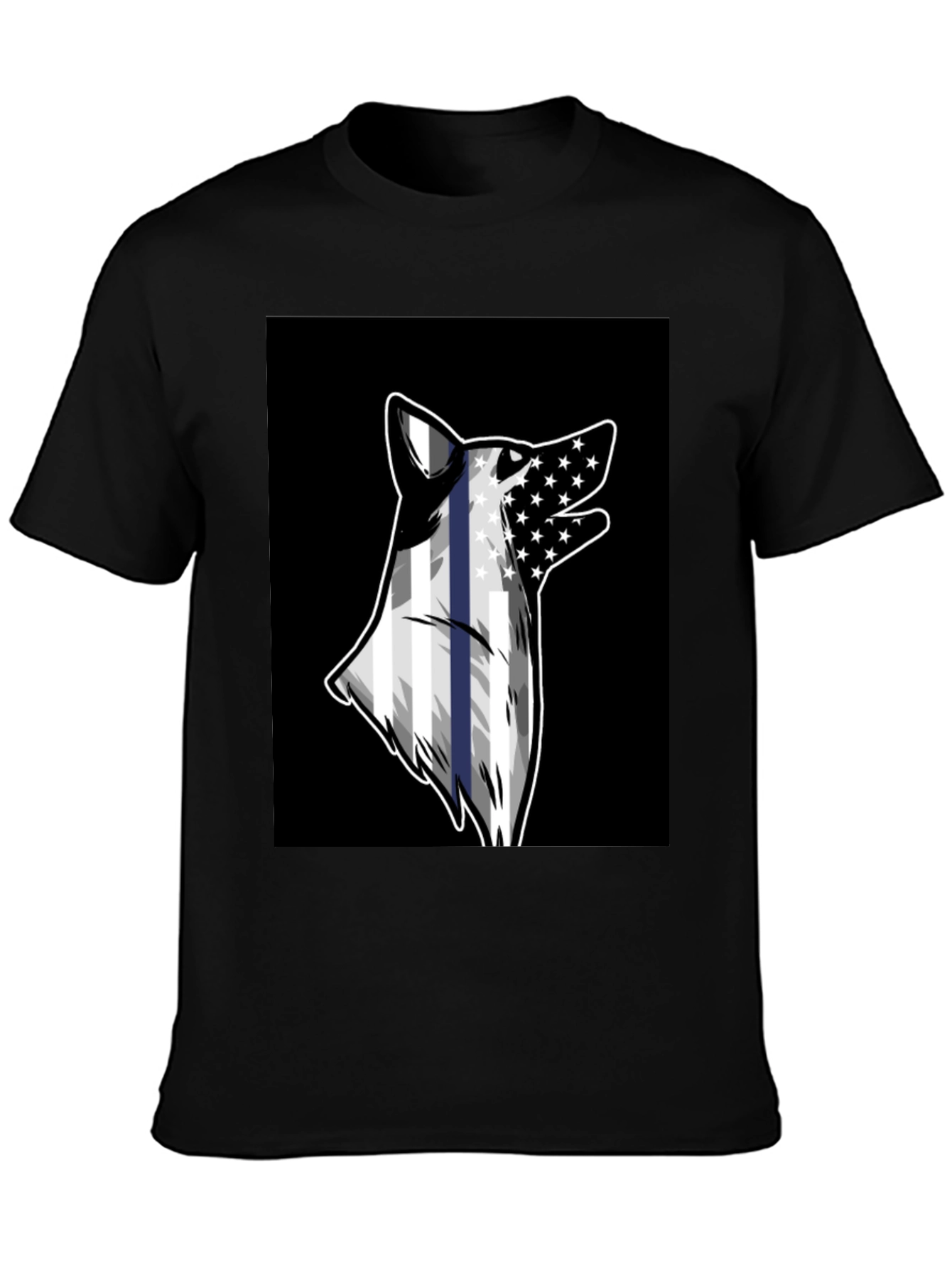 Black Wolf Flag T-Shirt view 3